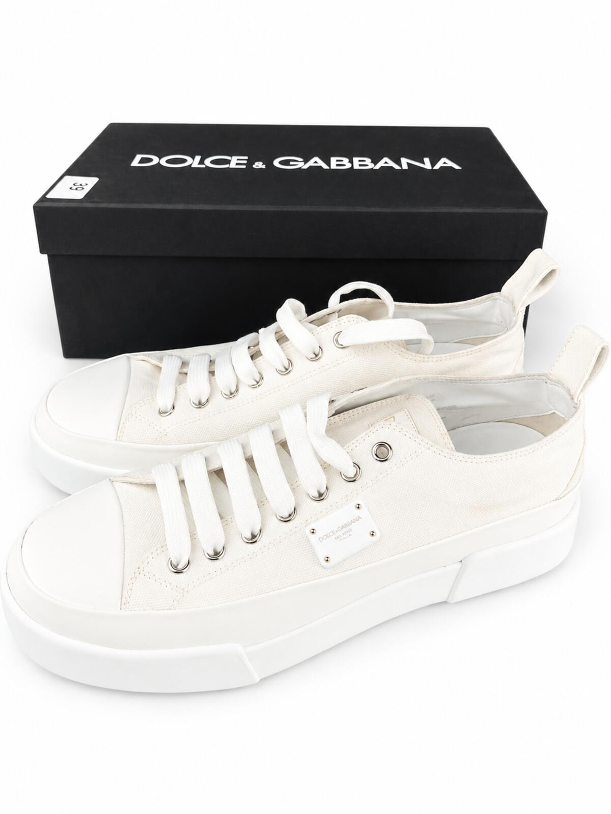 Dolce & Gabbana Dolce & Gabbana White Canvas Platform Low-Top Sneaker EU 40 US 9 | NIB - Vestir