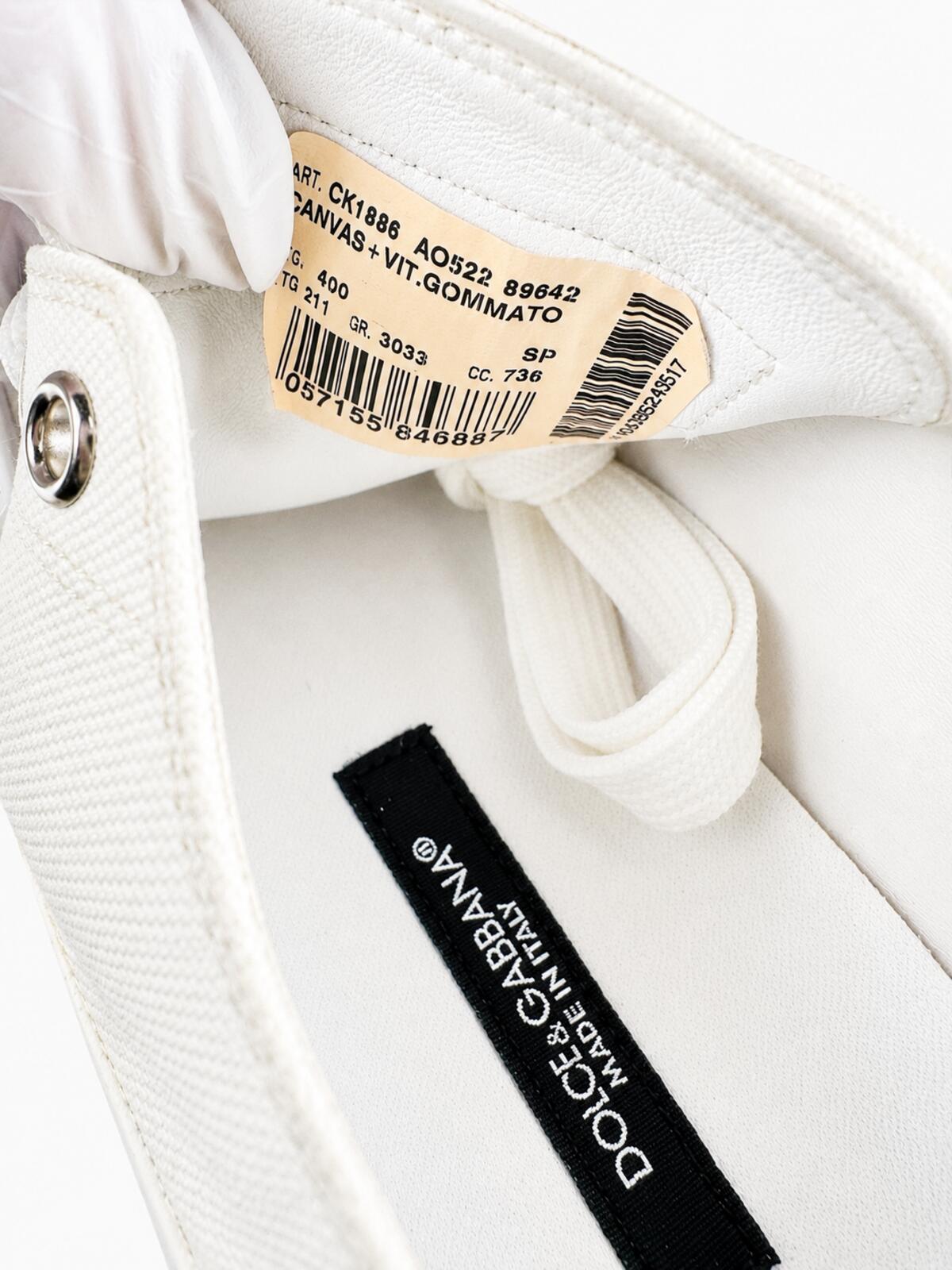 Dolce & Gabbana Dolce & Gabbana White Canvas Platform Low-Top Sneaker EU 40 US 9 | NIB - Vestir