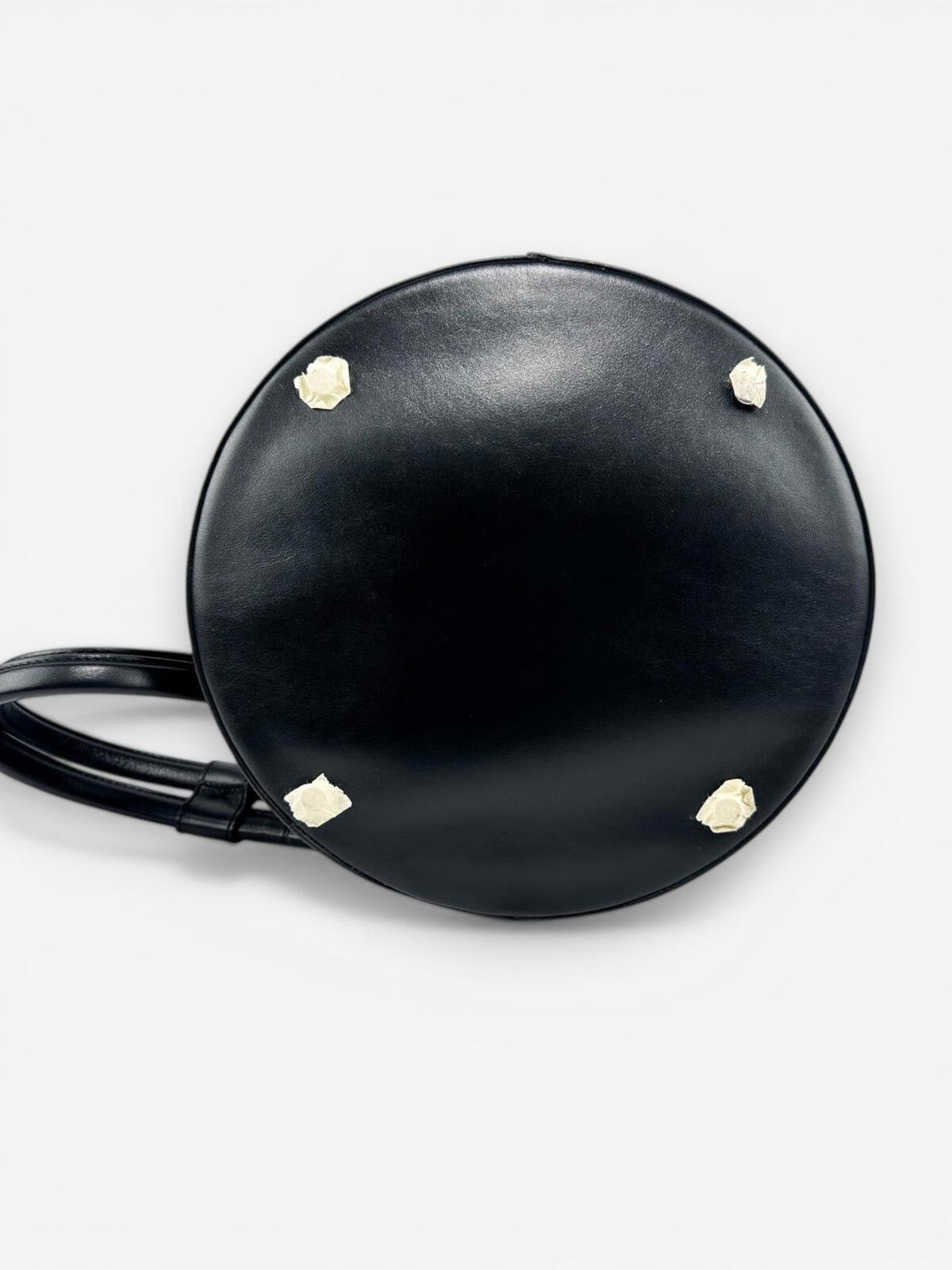Jacquemus Le Tourni Black Calf Leather Bucket Tote Knotted Handle – view 6