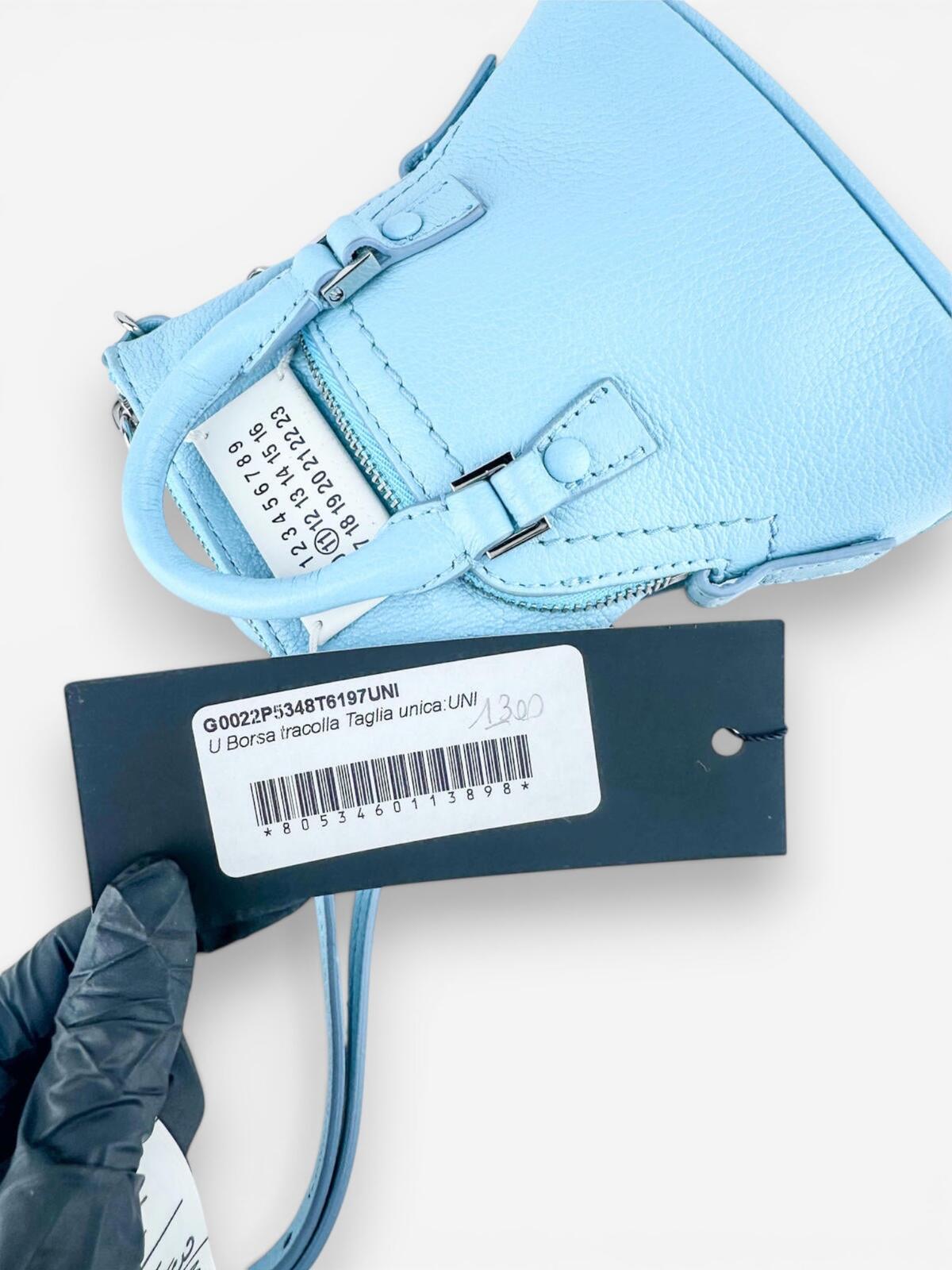 Maison Margiela 5AC Classique Baby Grained Leather Light Blue Aqua Tote – view 8