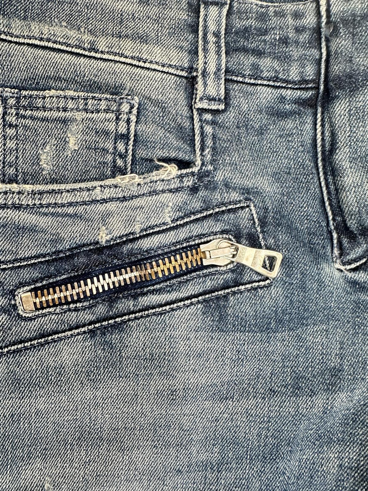 Balmain Paris Biker Skinny Jean Blue Denim Ankle Zip Moto IT 38 US 6 | NWT