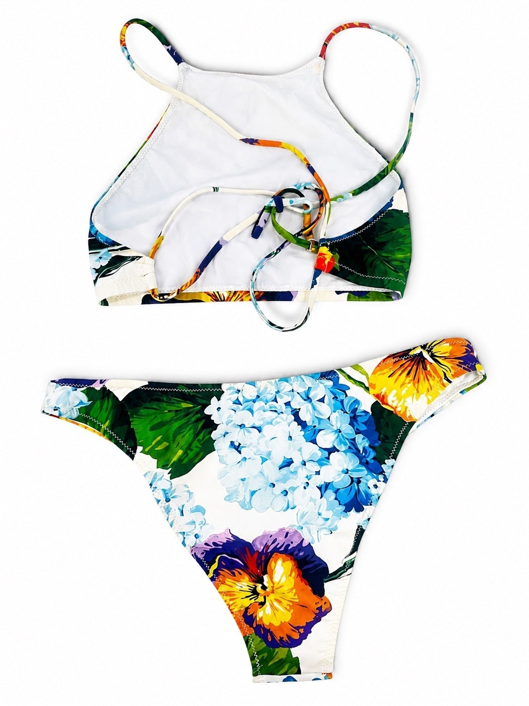Dolce & Gabbana Hydrangea Floral Halter Bikini Set Women S | NWT