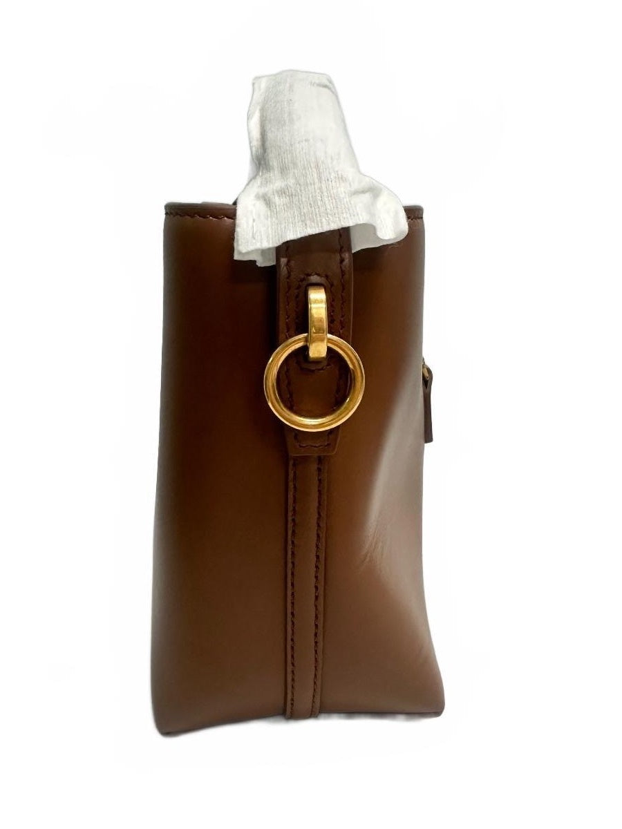 Saint Laurent Le 37 Mini Shoulder Bag Brown Leather Cassandre YSL | New
