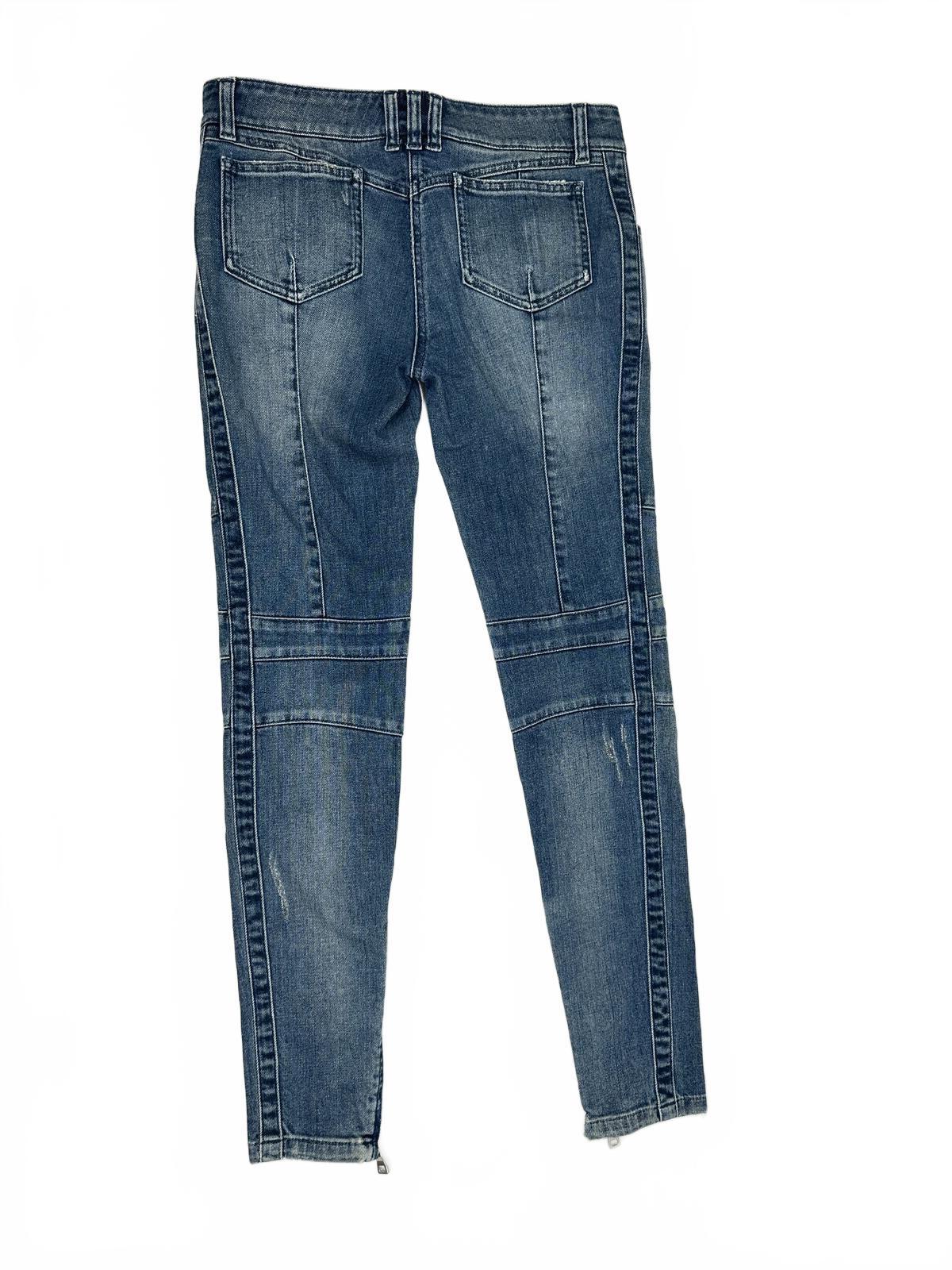Balmain Paris Biker Skinny Jean Blue Denim Ankle Zip Moto IT 38 US 6 | NWT
