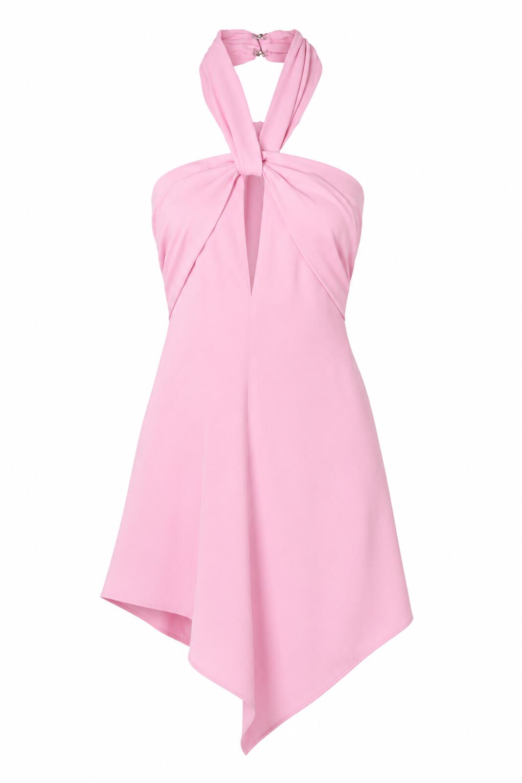 The Attico The Attico Becky Cutout Halter Mini Dress Baby Pink IT 44 US 8 | NWOT - Vestir