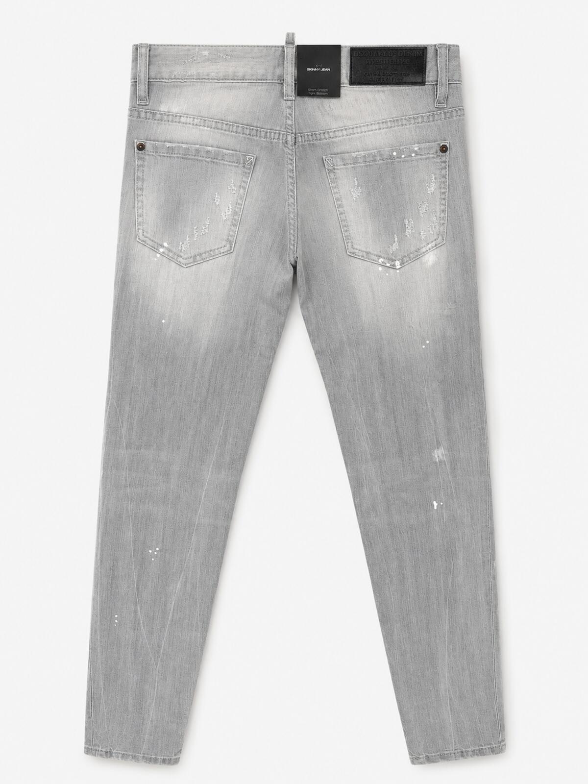 Dsquared2 Hawaiian Grunge Men’s Skinny Jean Grey Paint Splatter IT 42 | NWT