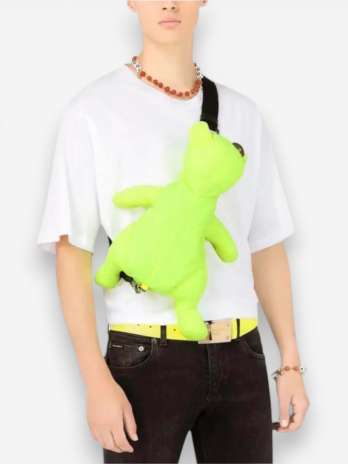Dolce & Gabbana Teddy Bear Neon Green Belt Bag | Unisex | NWT
