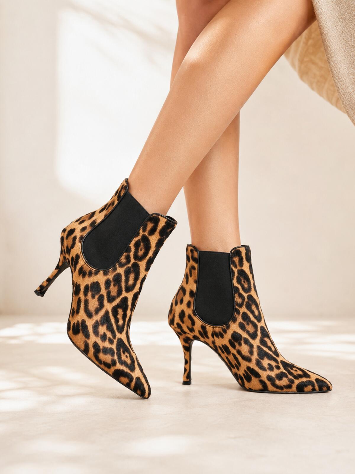 Dolce & Gabbana Leopard Calf Hair Stiletto Ankle Boot EU 36.5 US 6|NIB