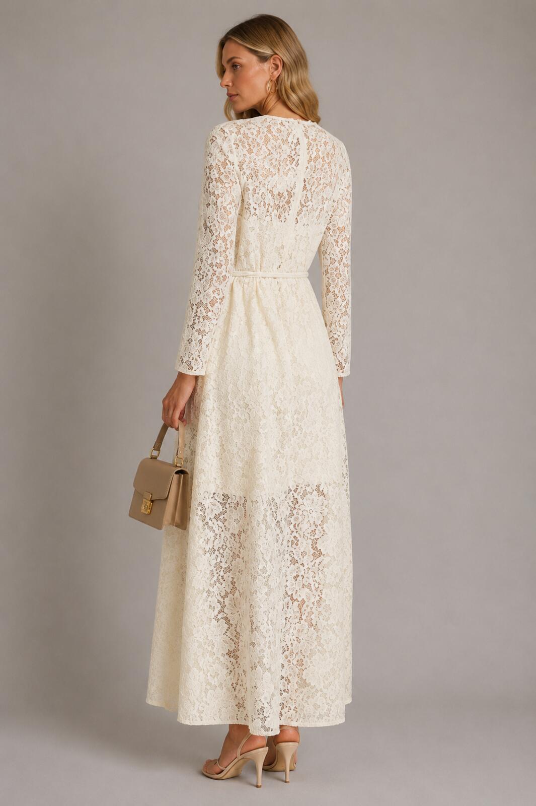 Zimmermann Matchmaker Lace Sheath Dress Cream Long Sleeve Size S US 4 | NWT