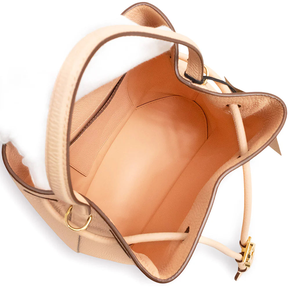 Burberry Secchello TB Drawstring Leather Bucket Bag