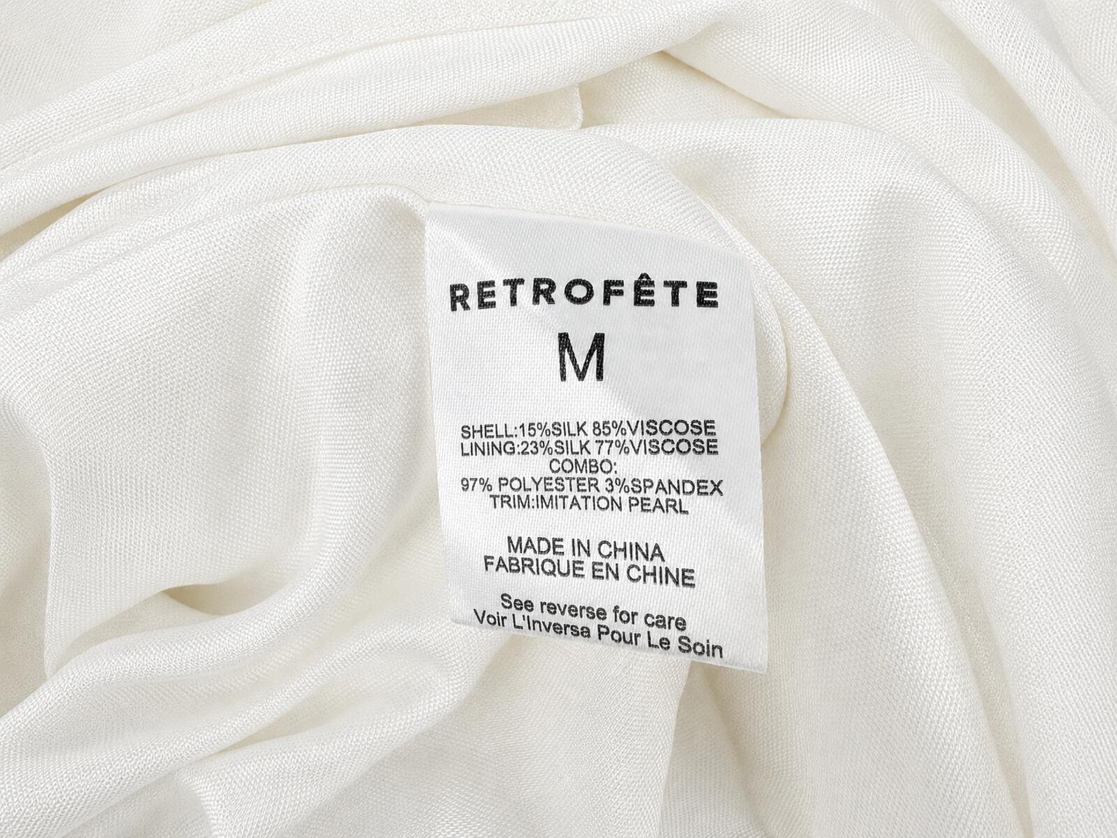 Retrofête Maryam Pearl Embellished Halter Maxi Dress White Size M | NWT