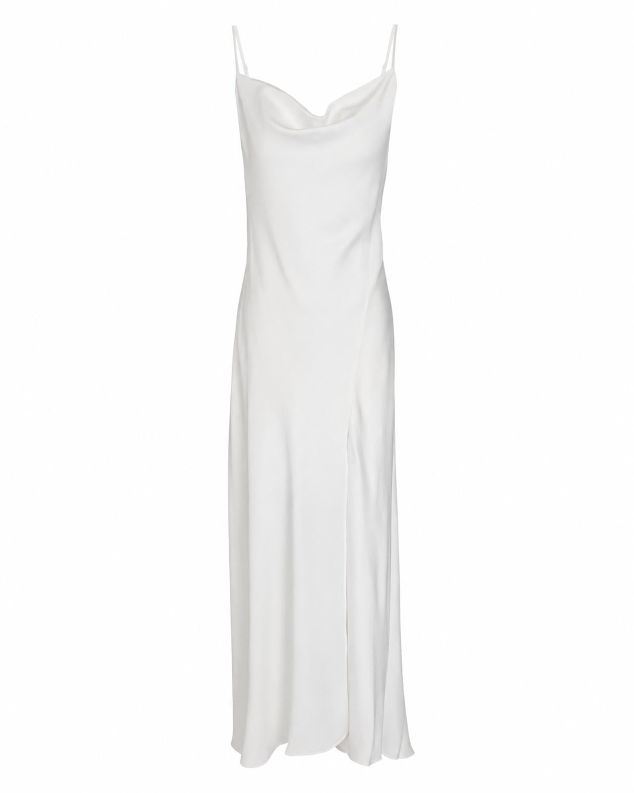 Simkhai Finley Satin-Crepe Draped Cowl Gown White US 6 | NWT