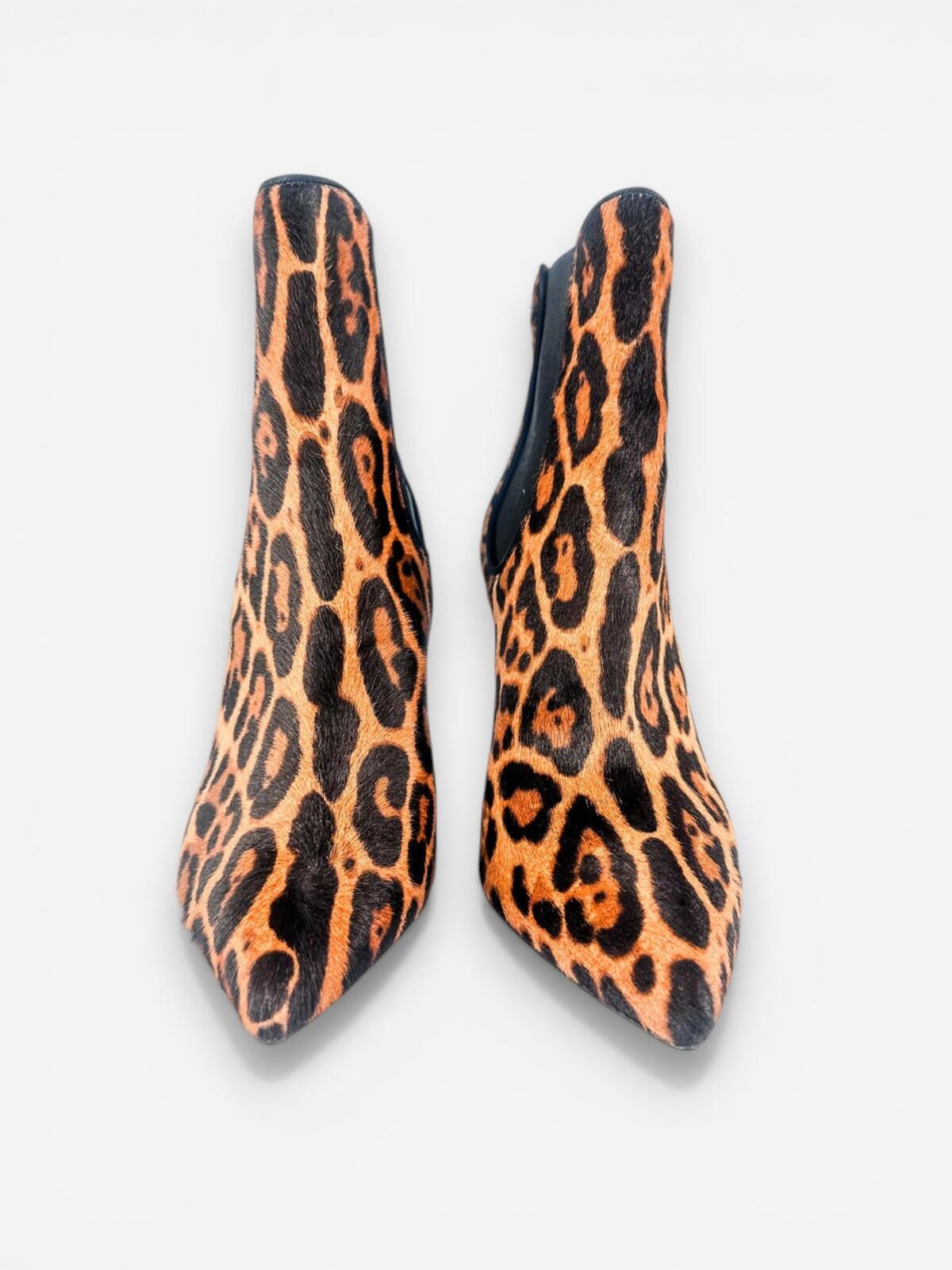 Dolce & Gabbana Leopard Calf Hair Stiletto Ankle Boot EU 39.5 US 9 | NIB