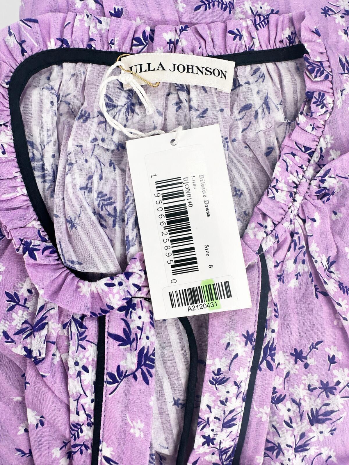 Ulla Johnson Brienne Floral Mini Dress Lilac Purple US 8 M | NWT