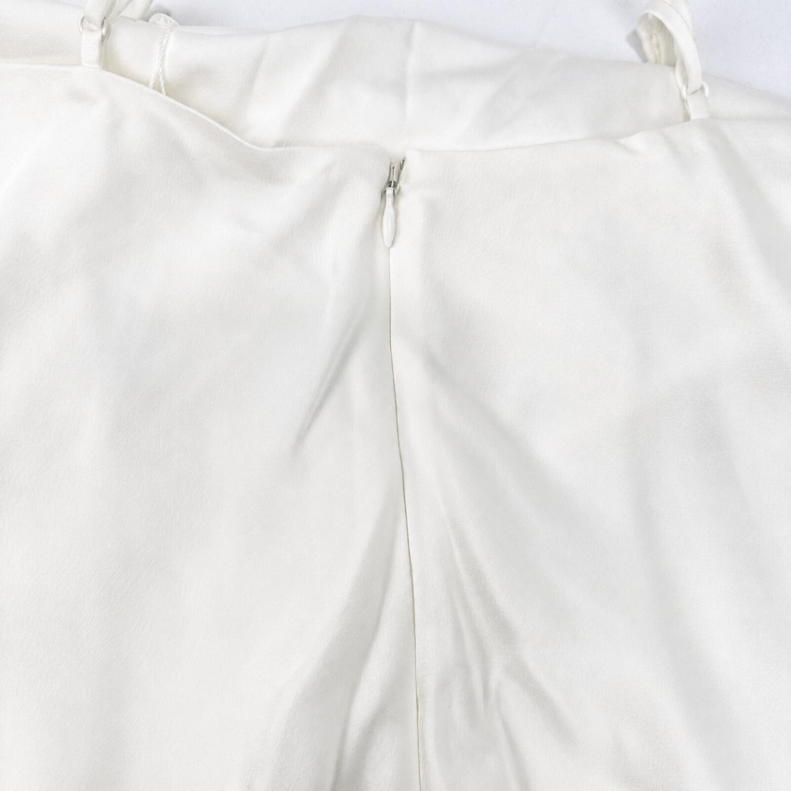 Simkhai Finley Satin-Crepe Draped Cowl Gown White US 6 | NWT