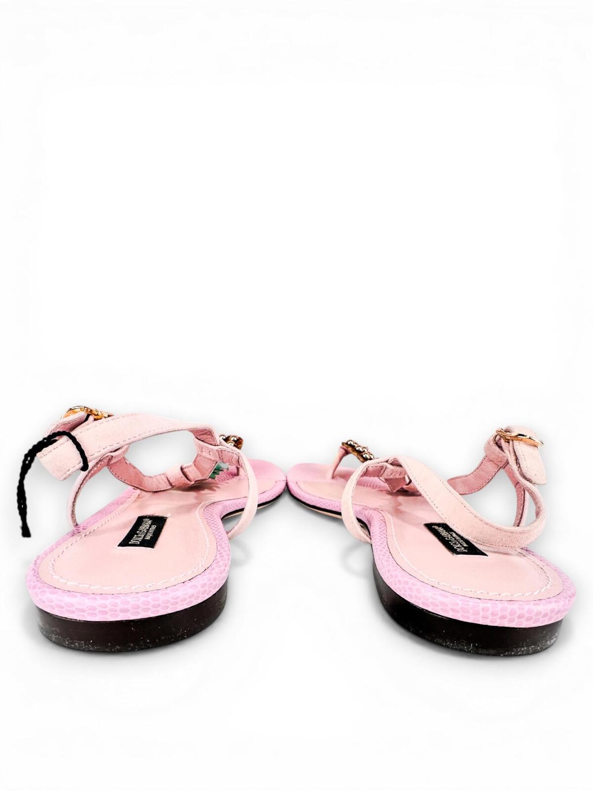 Dolce & Gabbana Pineapple Collection Pink Leather Sandal EU 40 US 9 NWT