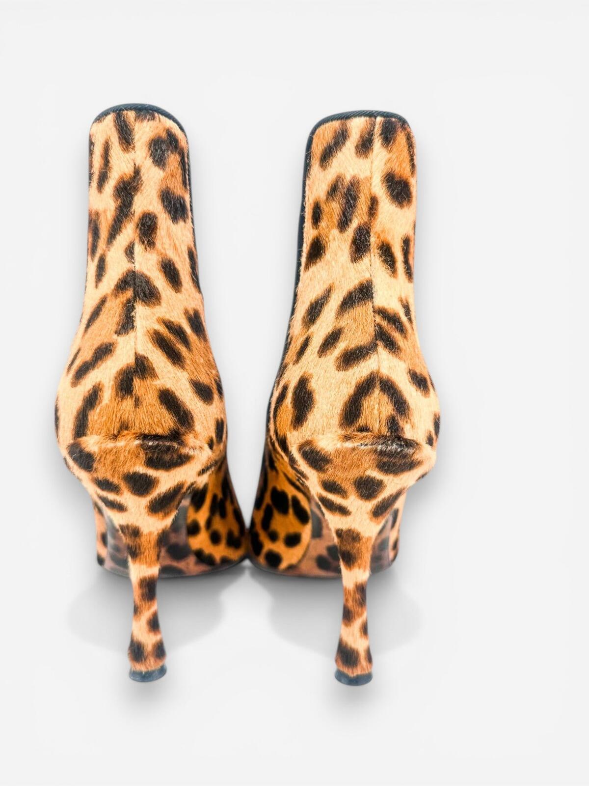 Dolce & Gabbana Leopard Calf Hair Stiletto Ankle Boot EU 36.5 US 6|NIB