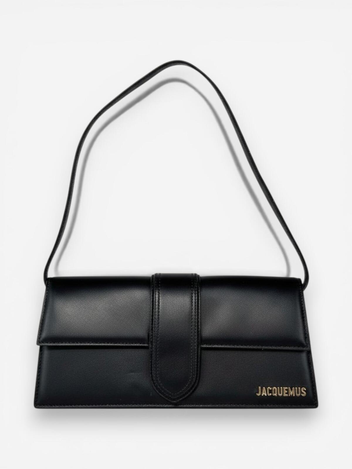 Jacquemus Le Bambino Long Black Leather Crossbody Shoulder Bag | NWT