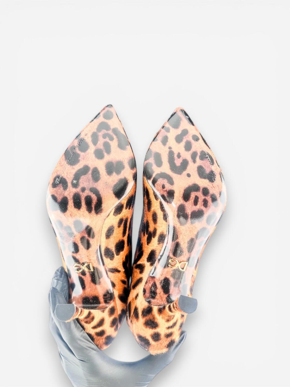 Dolce & Gabbana Leopard Calf Hair Stiletto Ankle Boot EU 36.5 US 6|NIB