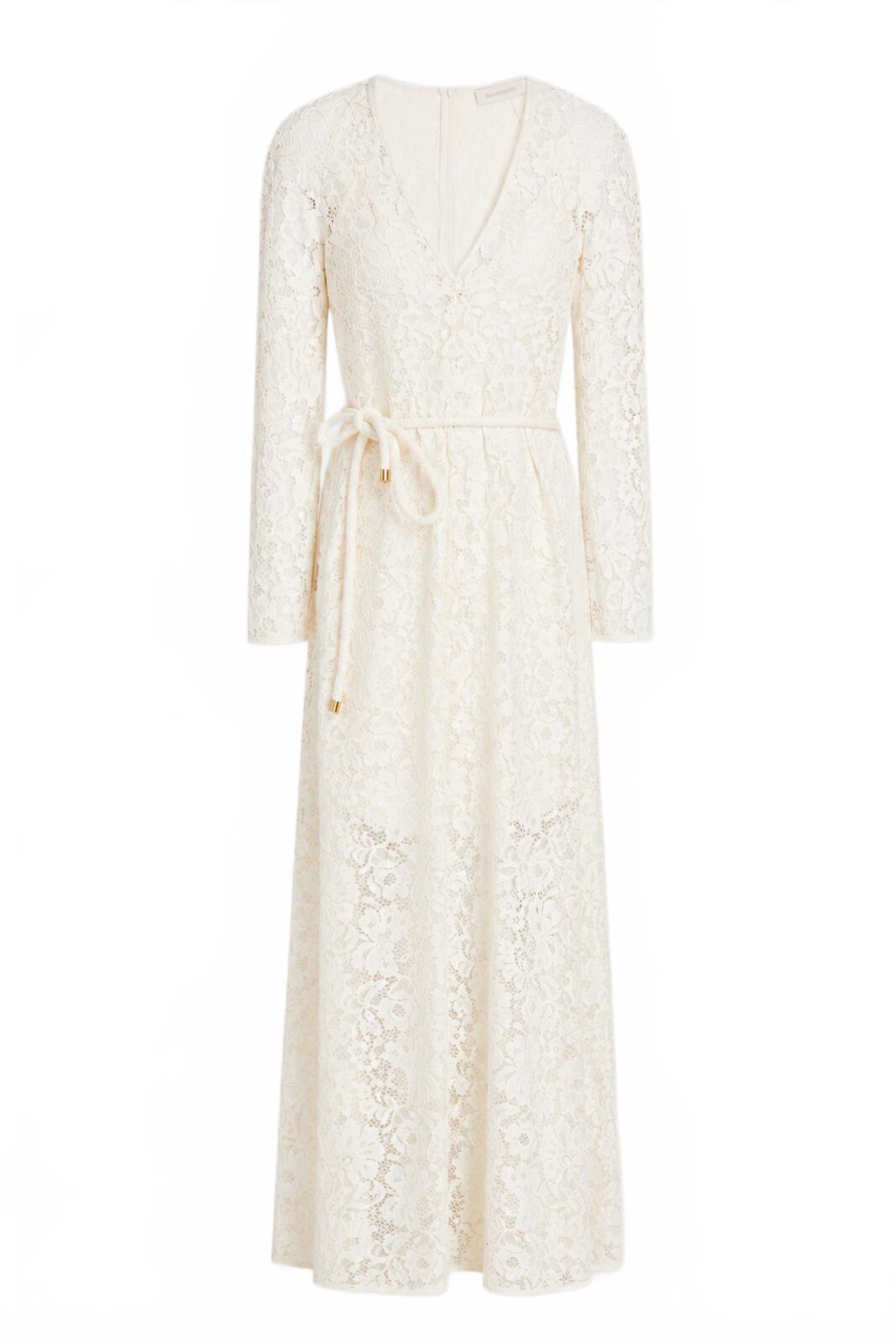 Zimmermann Matchmaker Lace Sheath Dress Cream Long Sleeve Size S US 4 | NWT