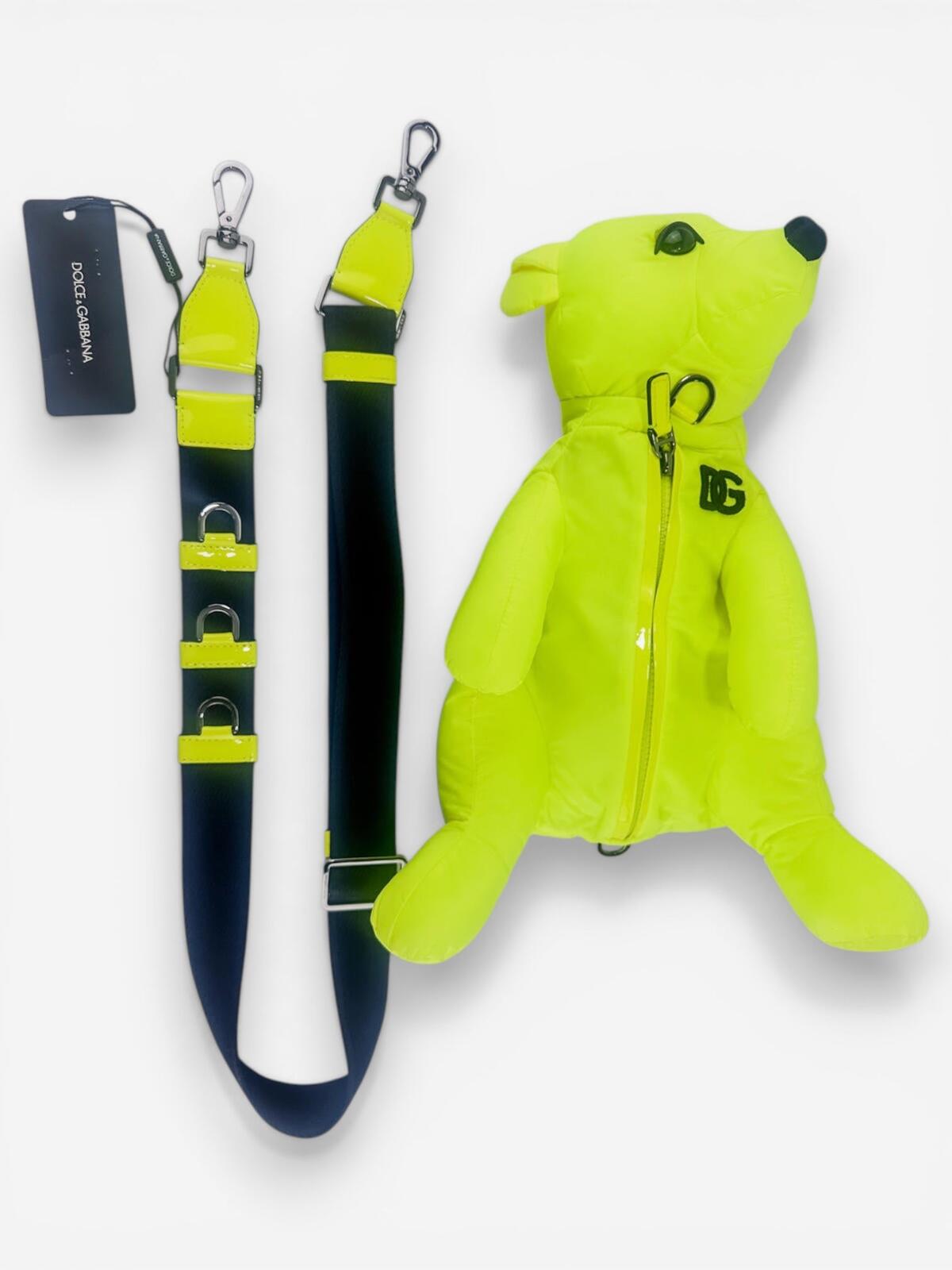 Dolce & Gabbana Teddy Bear Neon Green Belt Bag | Unisex | NWT
