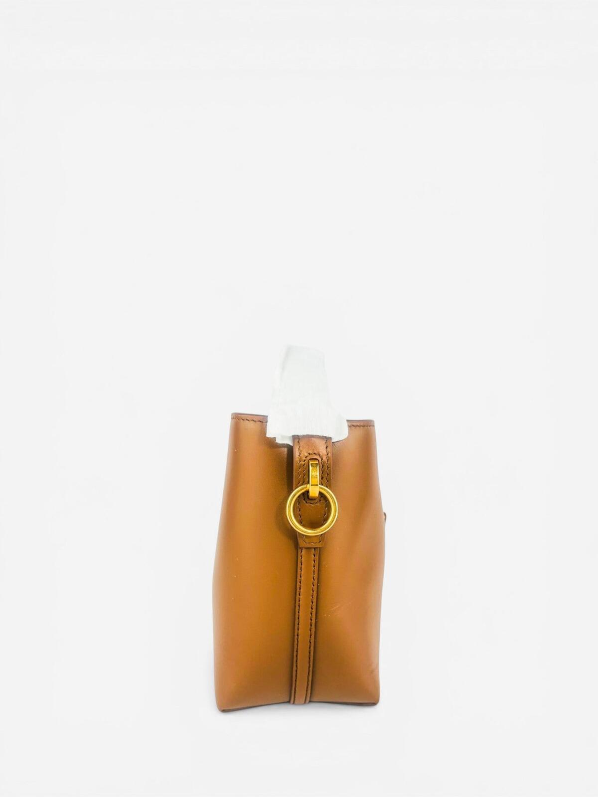 Saint Laurent Le 37 Mini Shoulder Bag Brown Leather Cassandre YSL | New