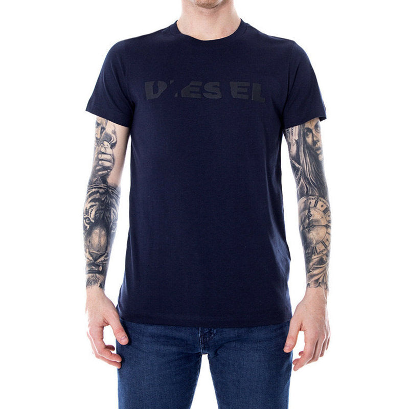 Diesel T-Diego-Brok Navy Logo T-Shirt - Vestir
