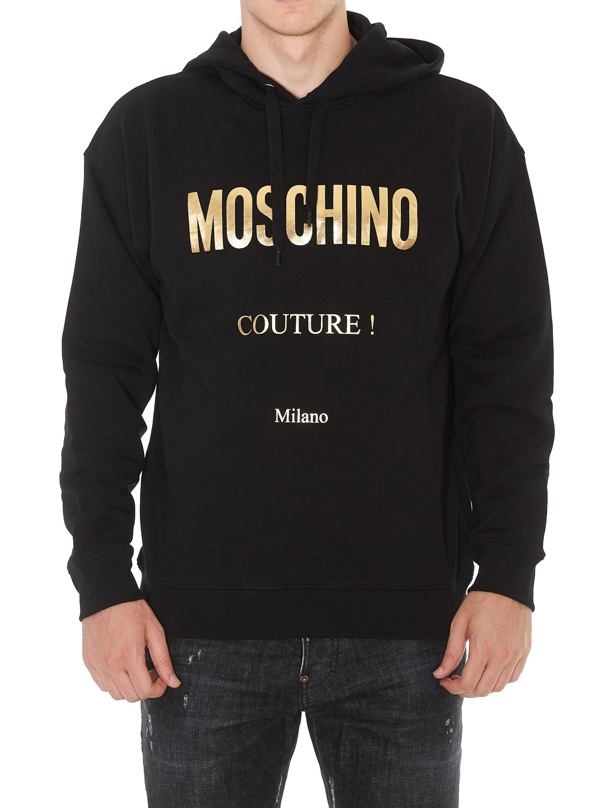 Golden logo print cotton hoodie - 44 & 46