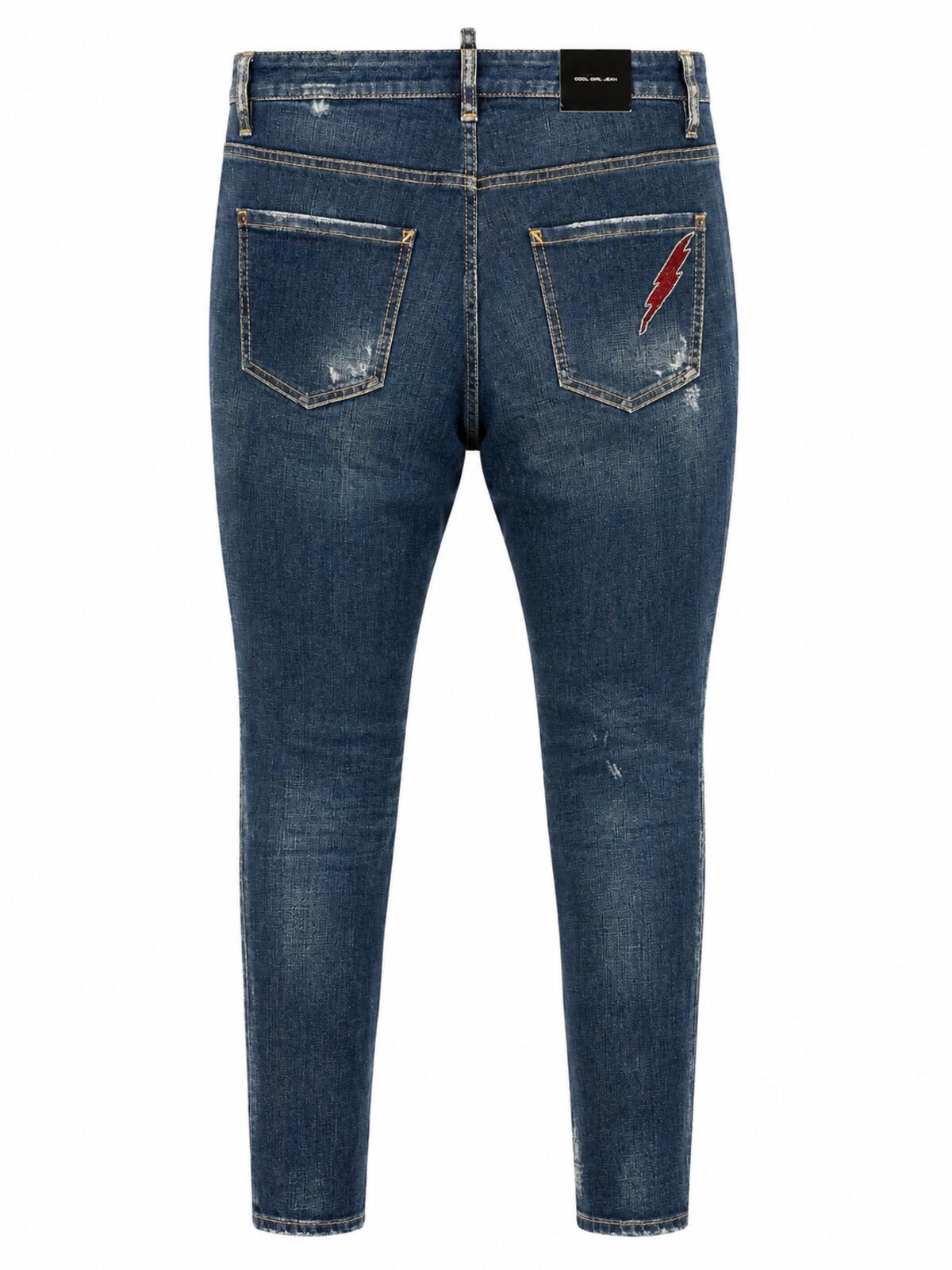 Dsquared2 Cool Girl Jean Embroidered Lightning Bolt Distressed IT38 NWT S72LA0964