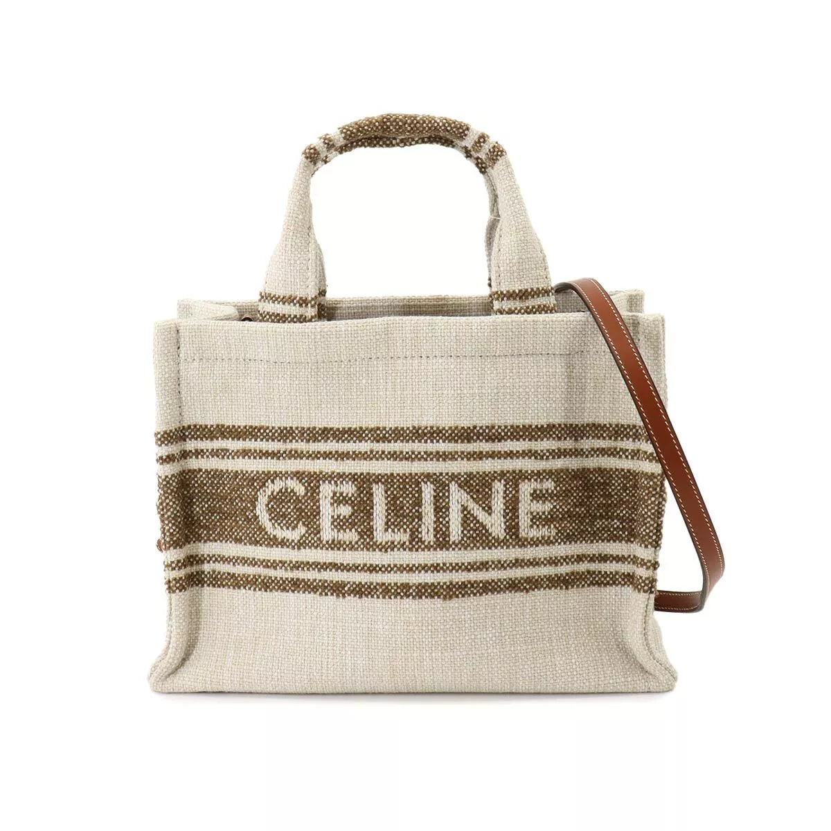 Celine Thais Small Canvas Beige Tote Bag - Vestir