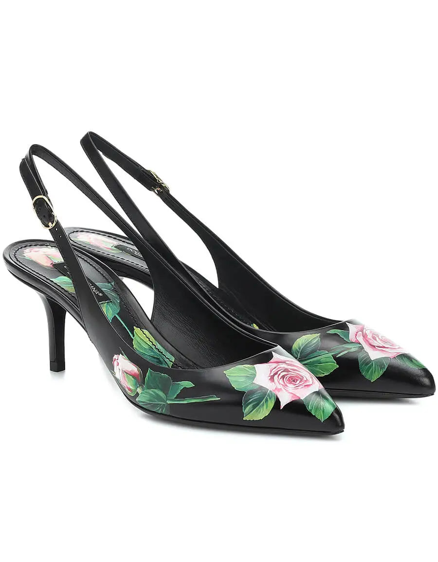 Lori leather slingback pumps