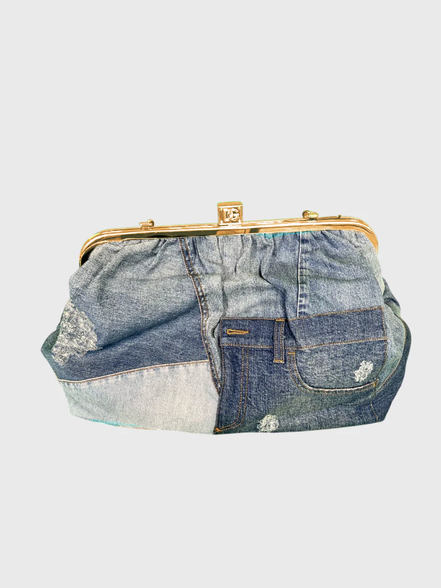 Dolce & Gabbana Maria Patchwork Denim Clutch Bag