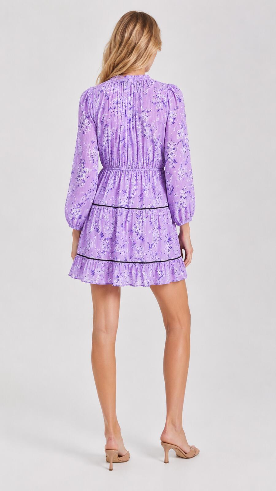 Ulla Johnson Brienne Floral Mini Dress Lilac Purple US 8 M | NWT