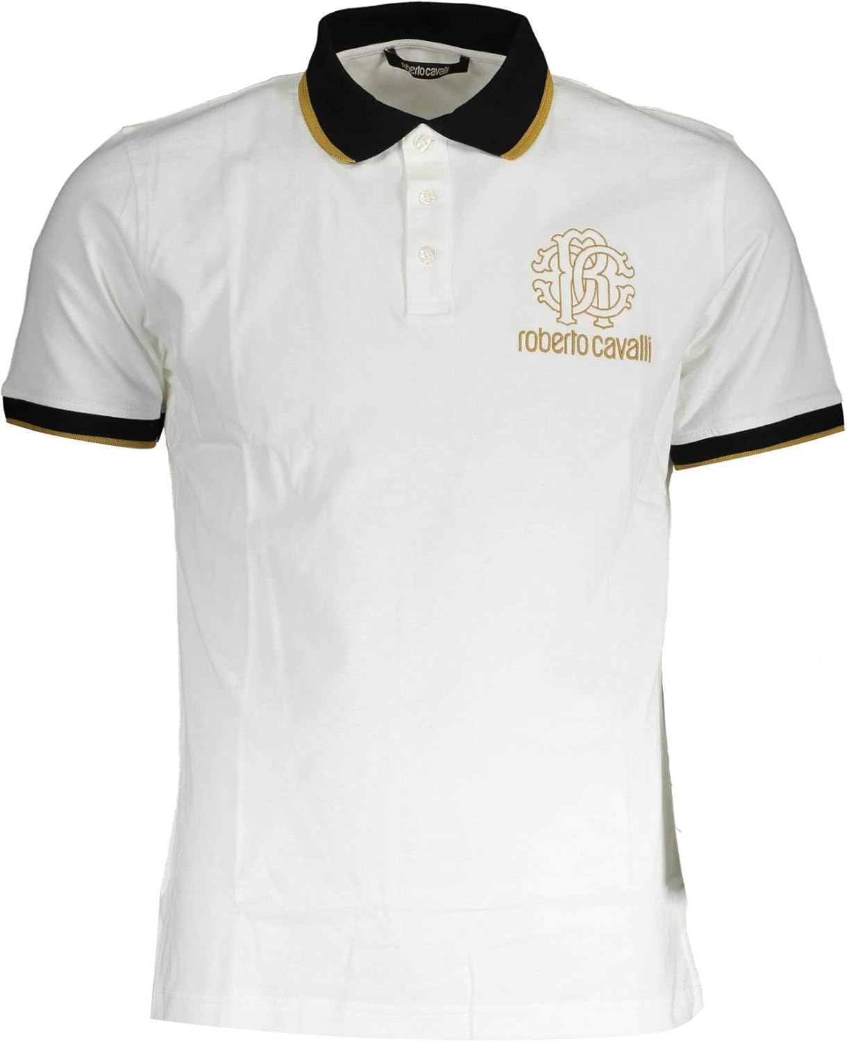 Roberto Cavalli Crest Logo Polo Shirt - Front- Vestir