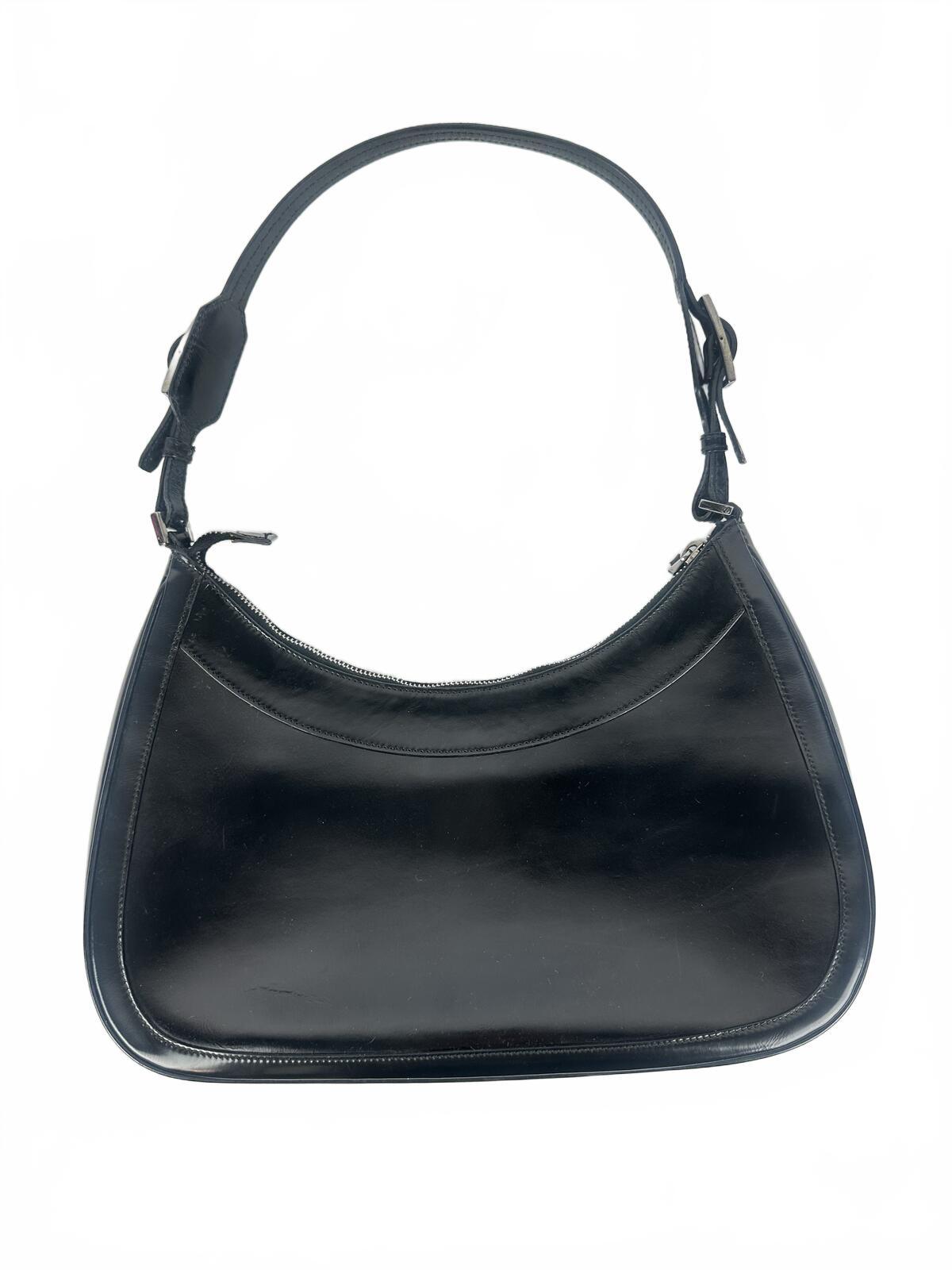 Gucci Tom Ford Era 1998 Black Patent Leather Hobo Shoulder Bag | Pre-Loved