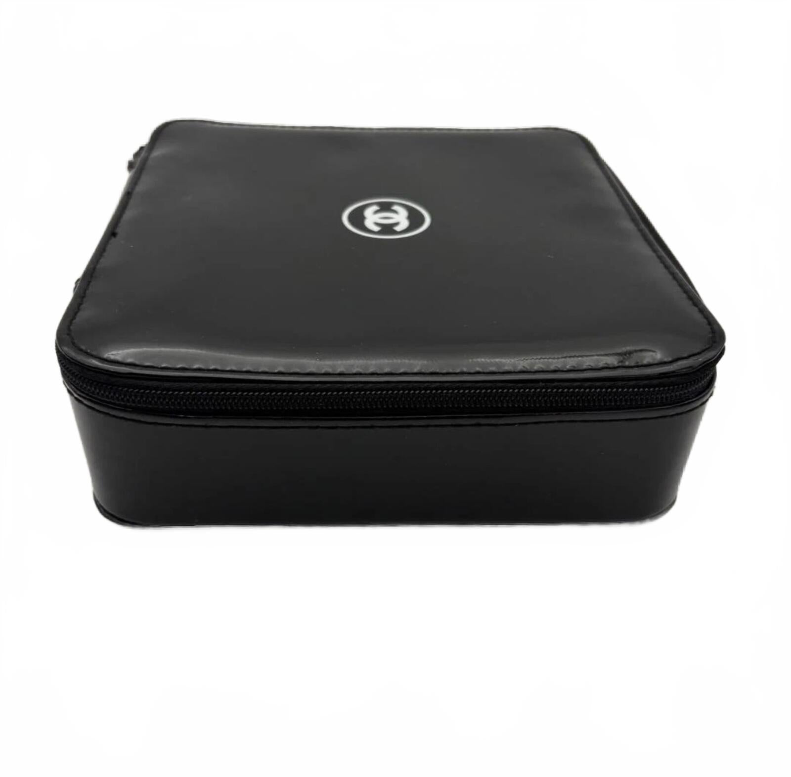 Chanel CC Logo Black Patent Cosmetic Case Vanity Pouch GWP | Pre-Loved