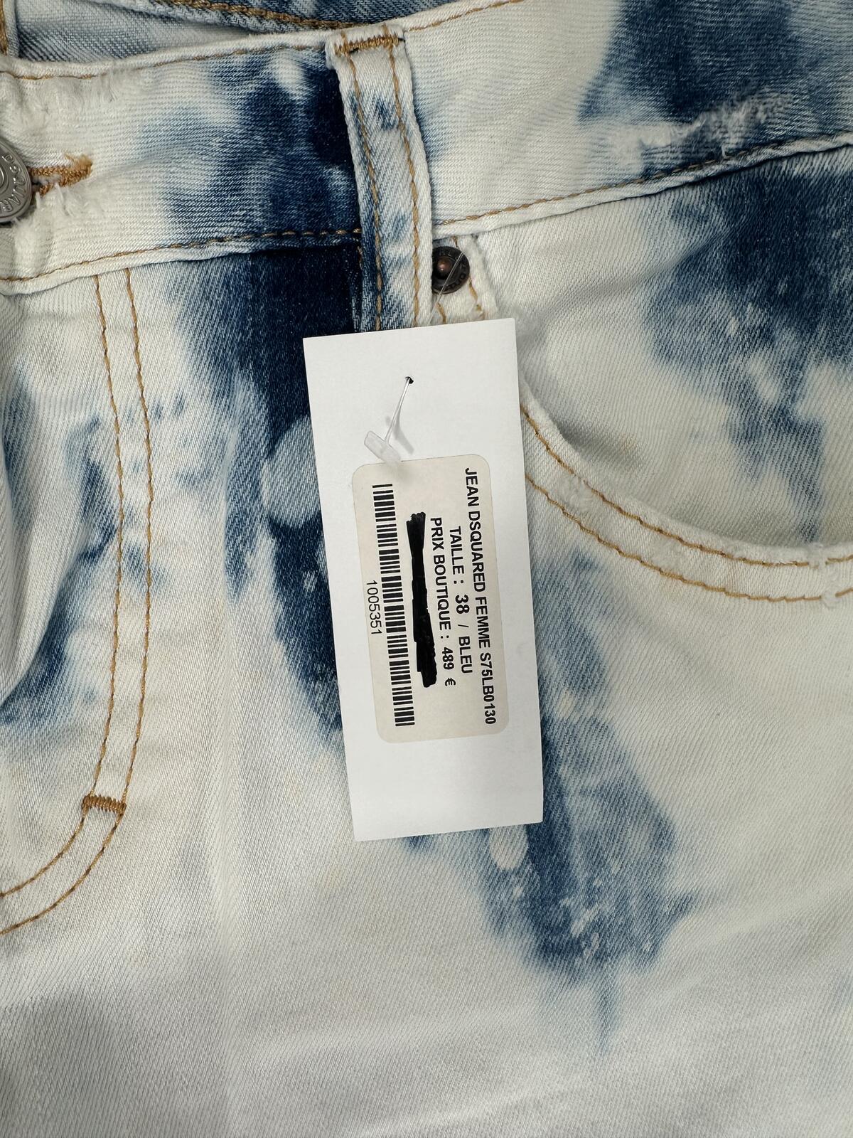 Dsquared2 Cool Girl Jean Tie-Dye Bleach IT38 Runs Large NWT S75LB0130