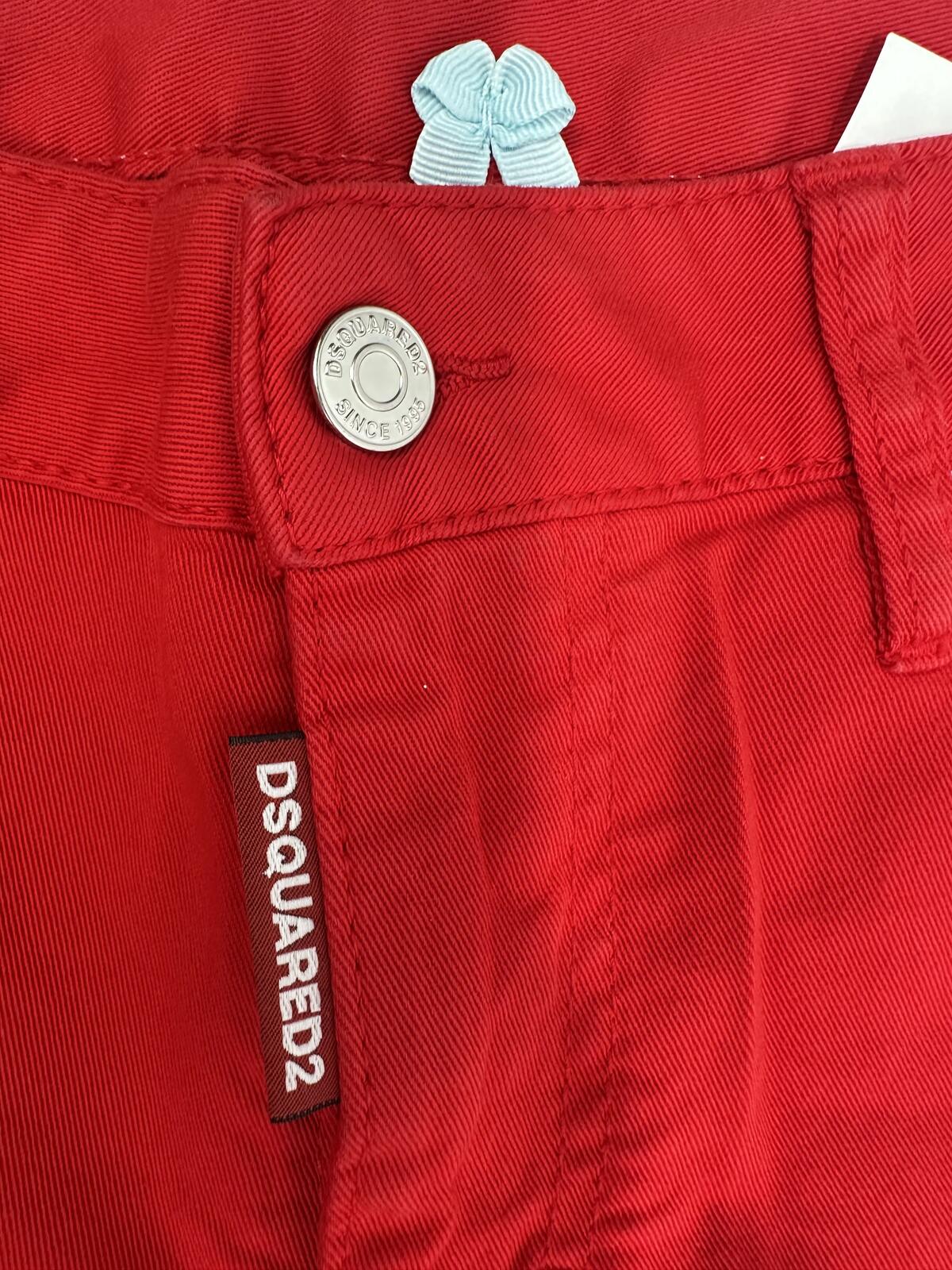 Dsquared2 Medium Waist Cropped Twiggy Women Jean Red IT38 NWT S75LB0127