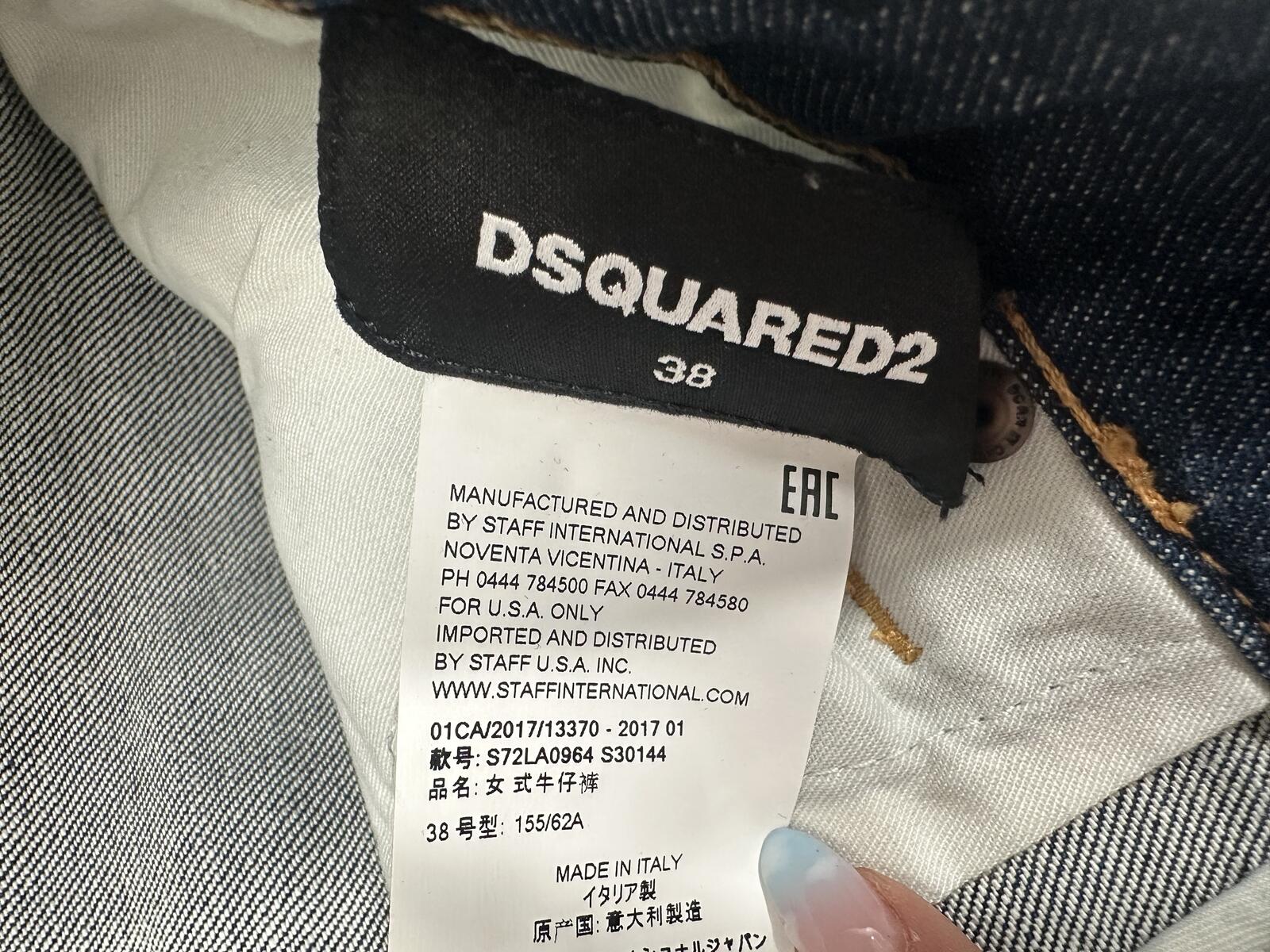 Dsquared2 Cool Girl Jean Embroidered Lightning Bolt Distressed IT38 NWT S72LA0964