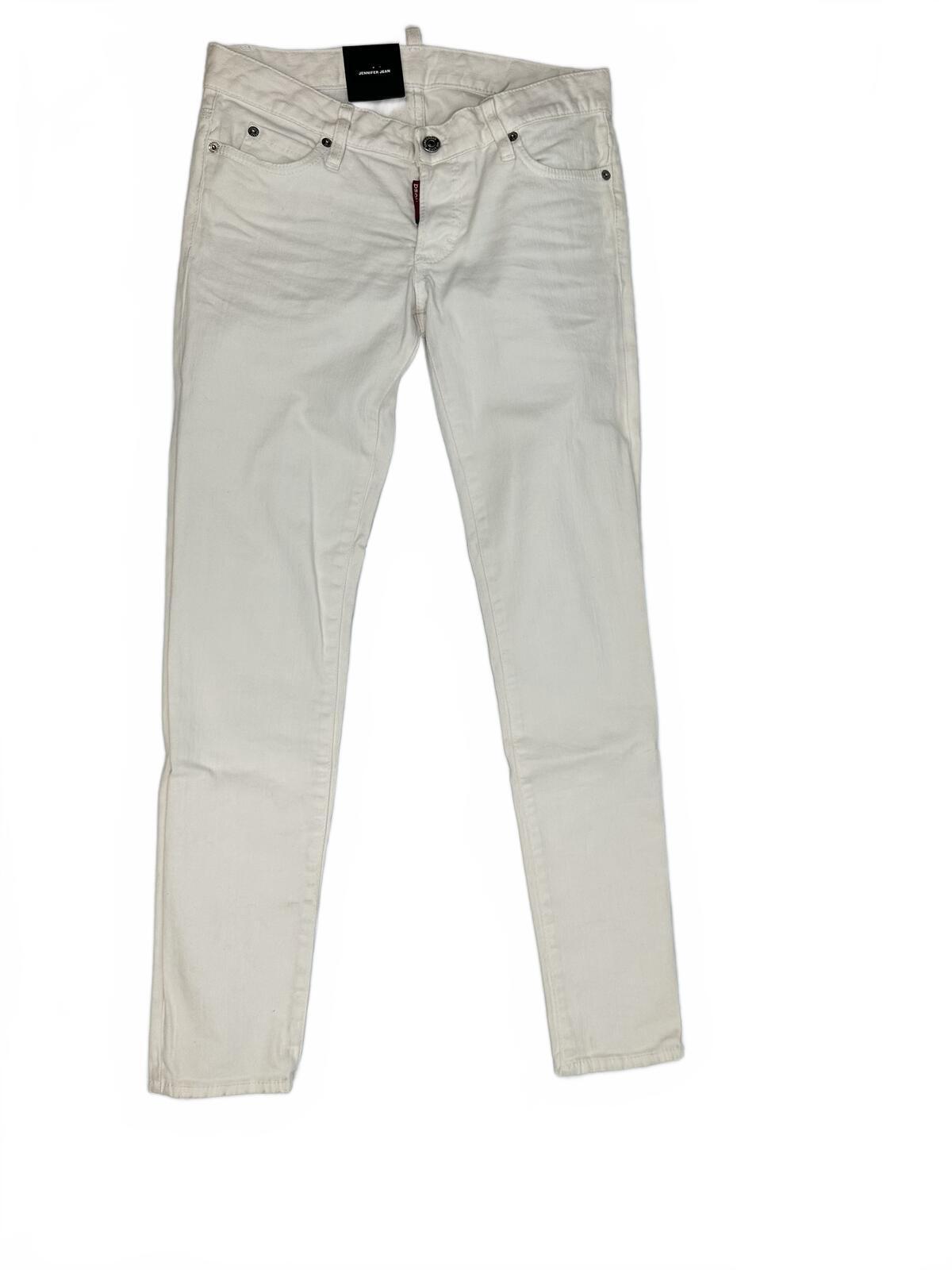 Dsquared2 Jennifer Jean White Mid Rise Skinny IT38 NWT S75LB0226