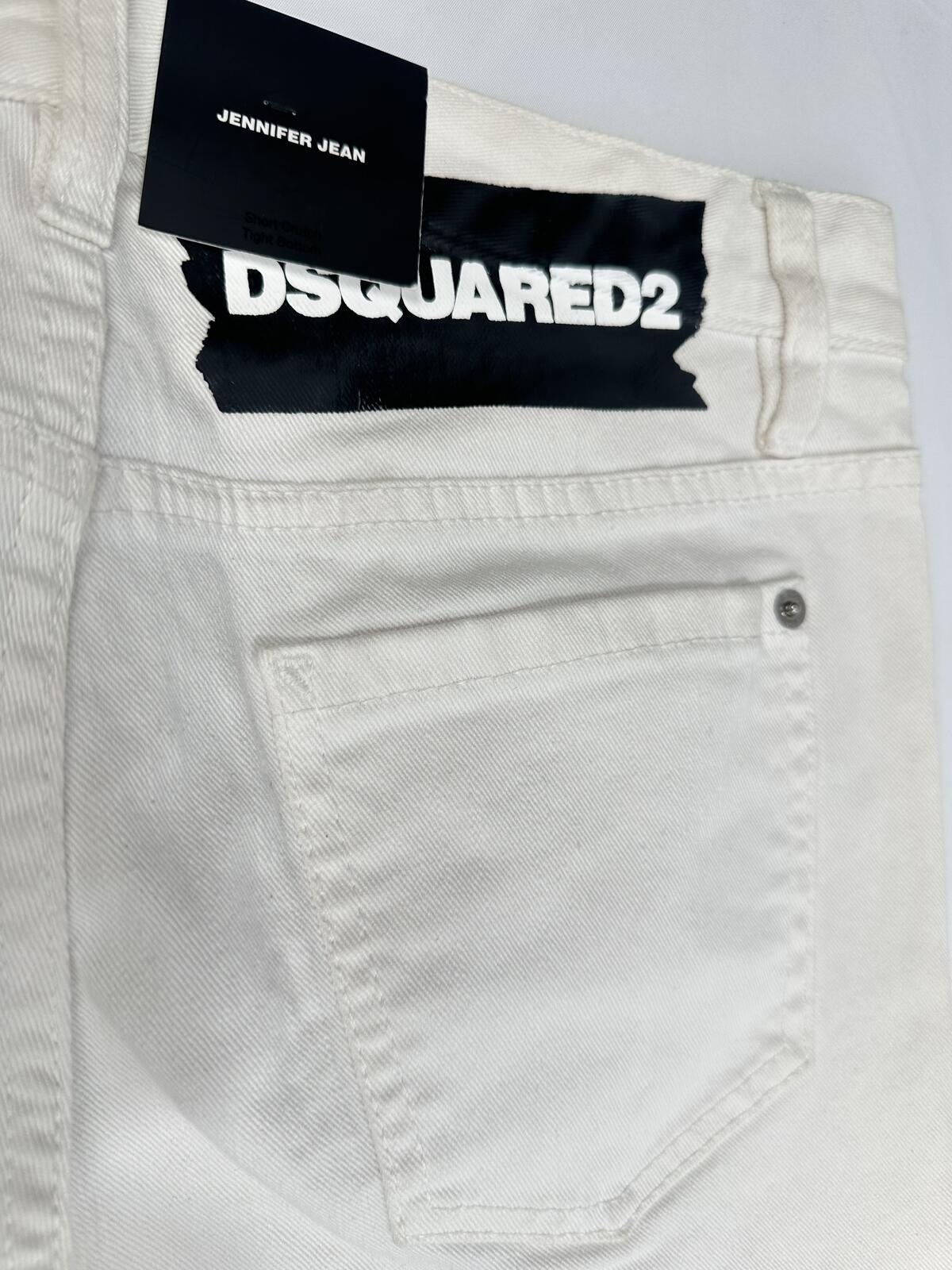 Dsquared2 Jennifer Jean White Mid Rise Skinny IT38 NWT S75LB0226