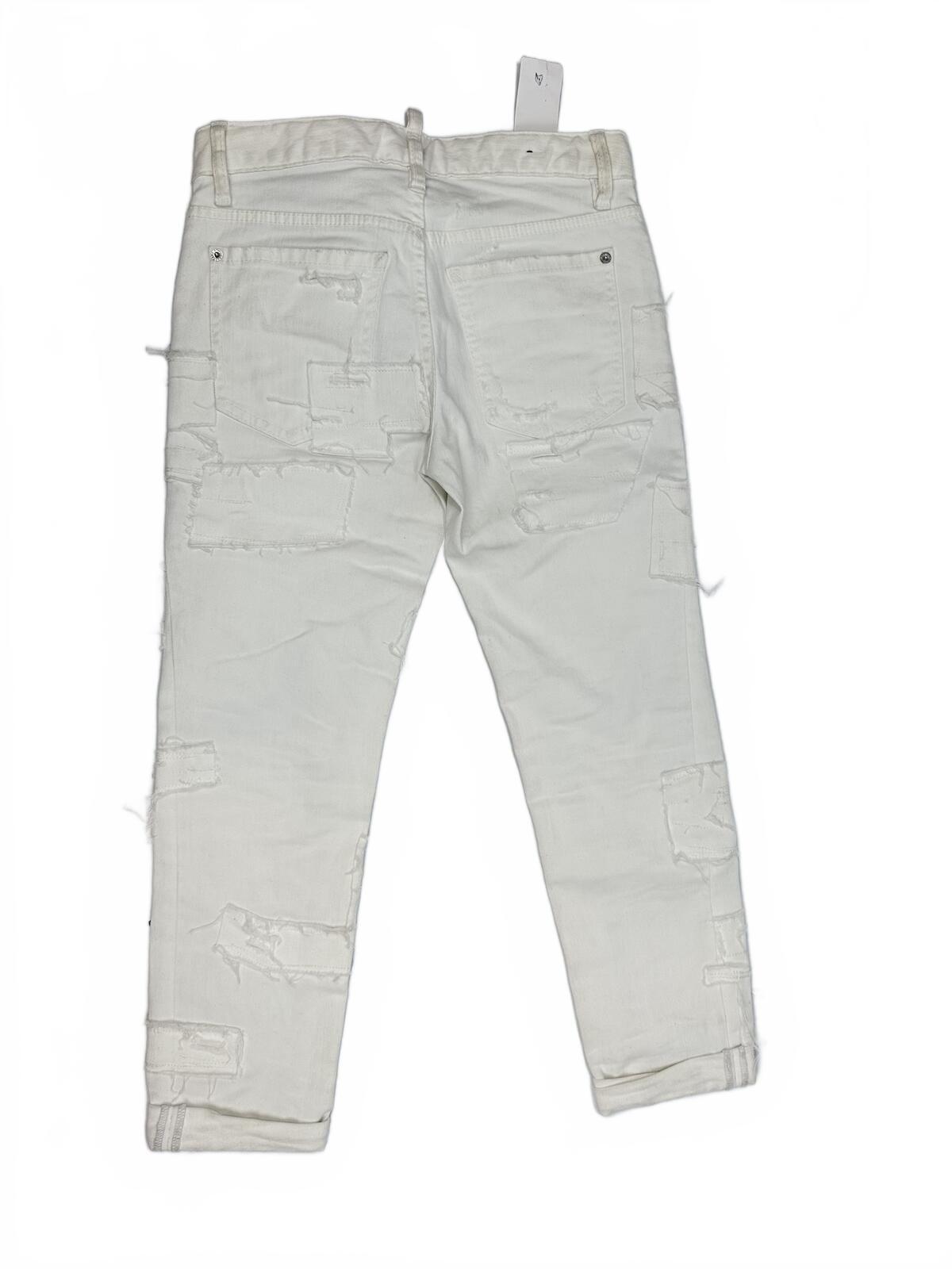 Dsquared2 Cool Girl White Distressed Keep The Faith Jeans IT 38 | NWT