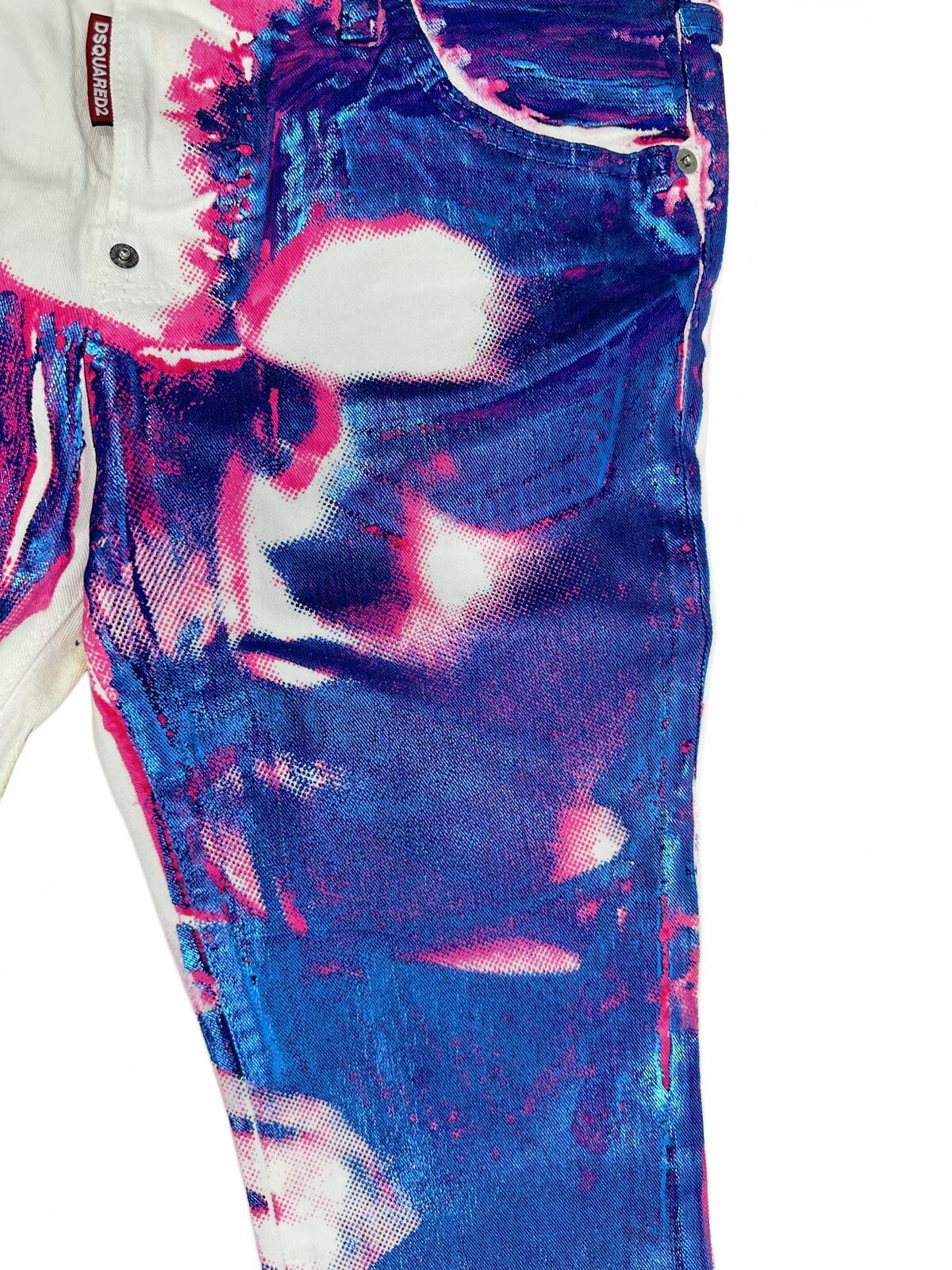 Dsquared2 Cool Girl Cropped Jean Pop Art Leopard Print IT 38 US 2 | NWT
