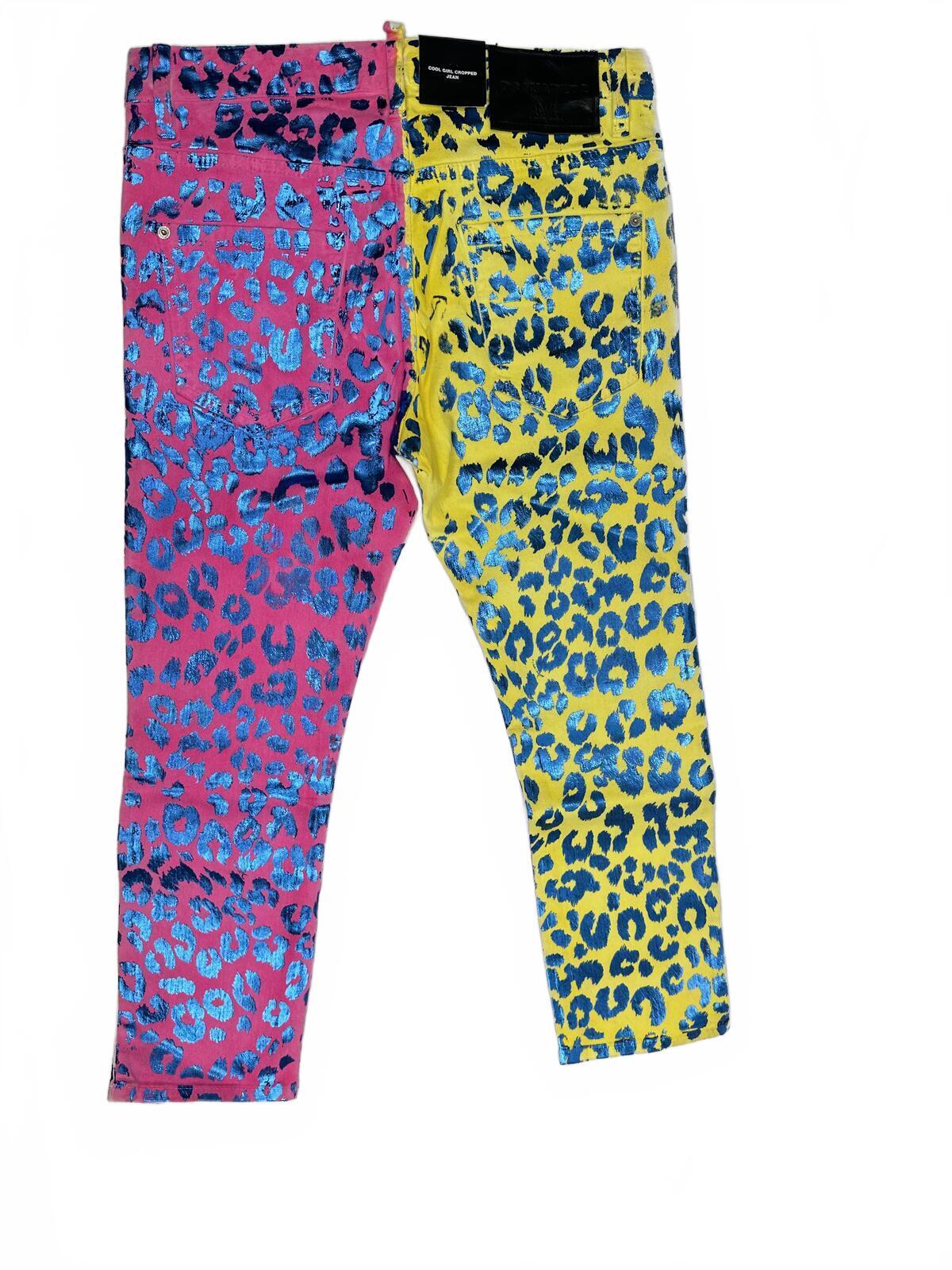 Dsquared2 Cool Girl Cropped Jean Pop Art Leopard Print IT 38 US 2 | NWT