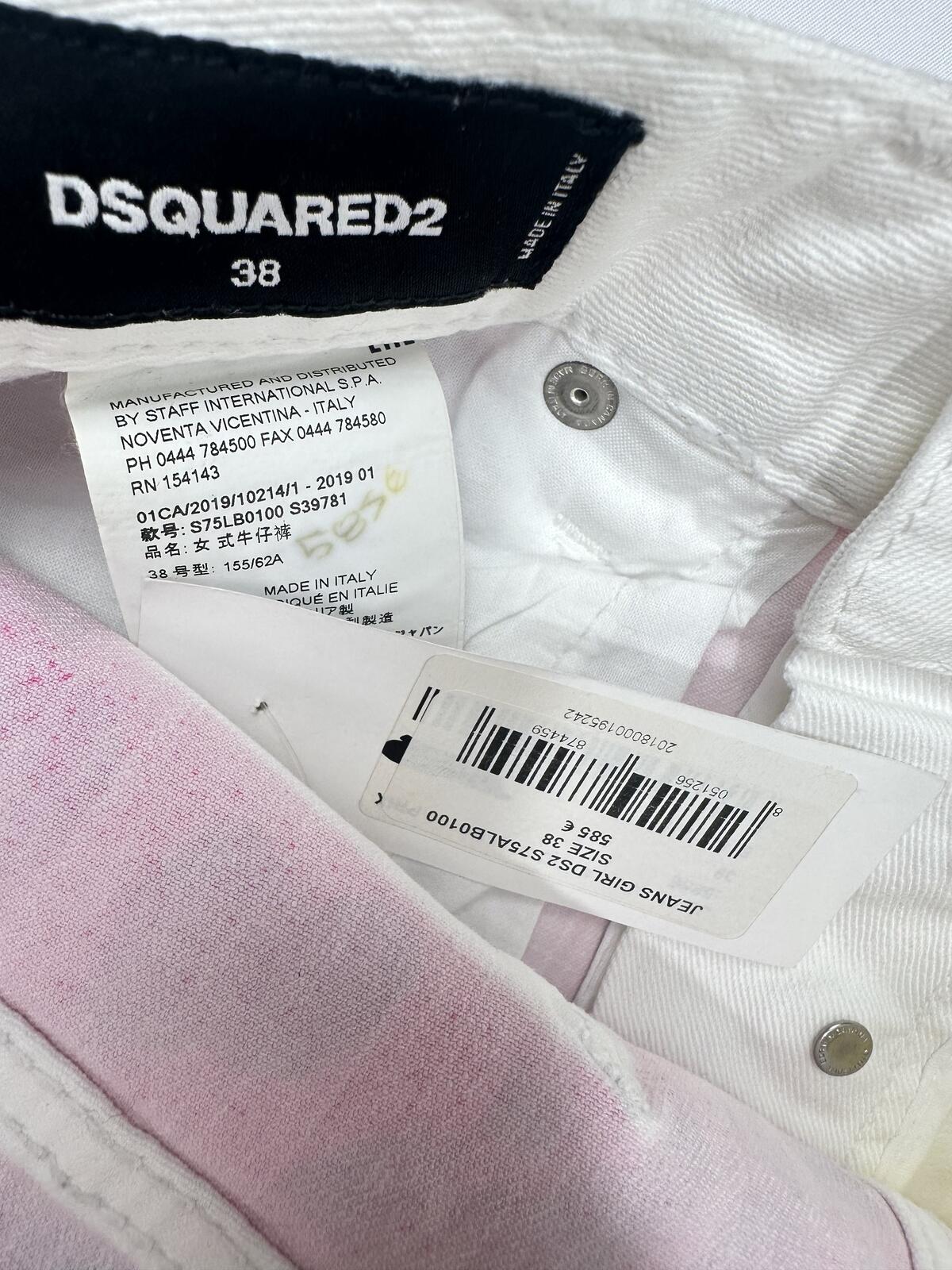 Dsquared2 Cool Girl Cropped Jean Pop Art Leopard Print IT 38 US 2 | NWT
