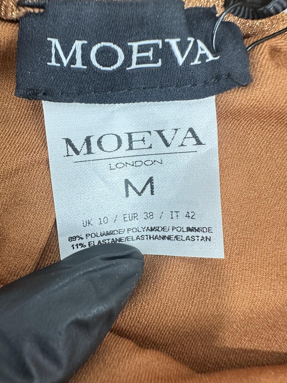 MOEVA Bridget Halterneck One-Piece Swimsuit Metallic Bronze Brown M | NWT