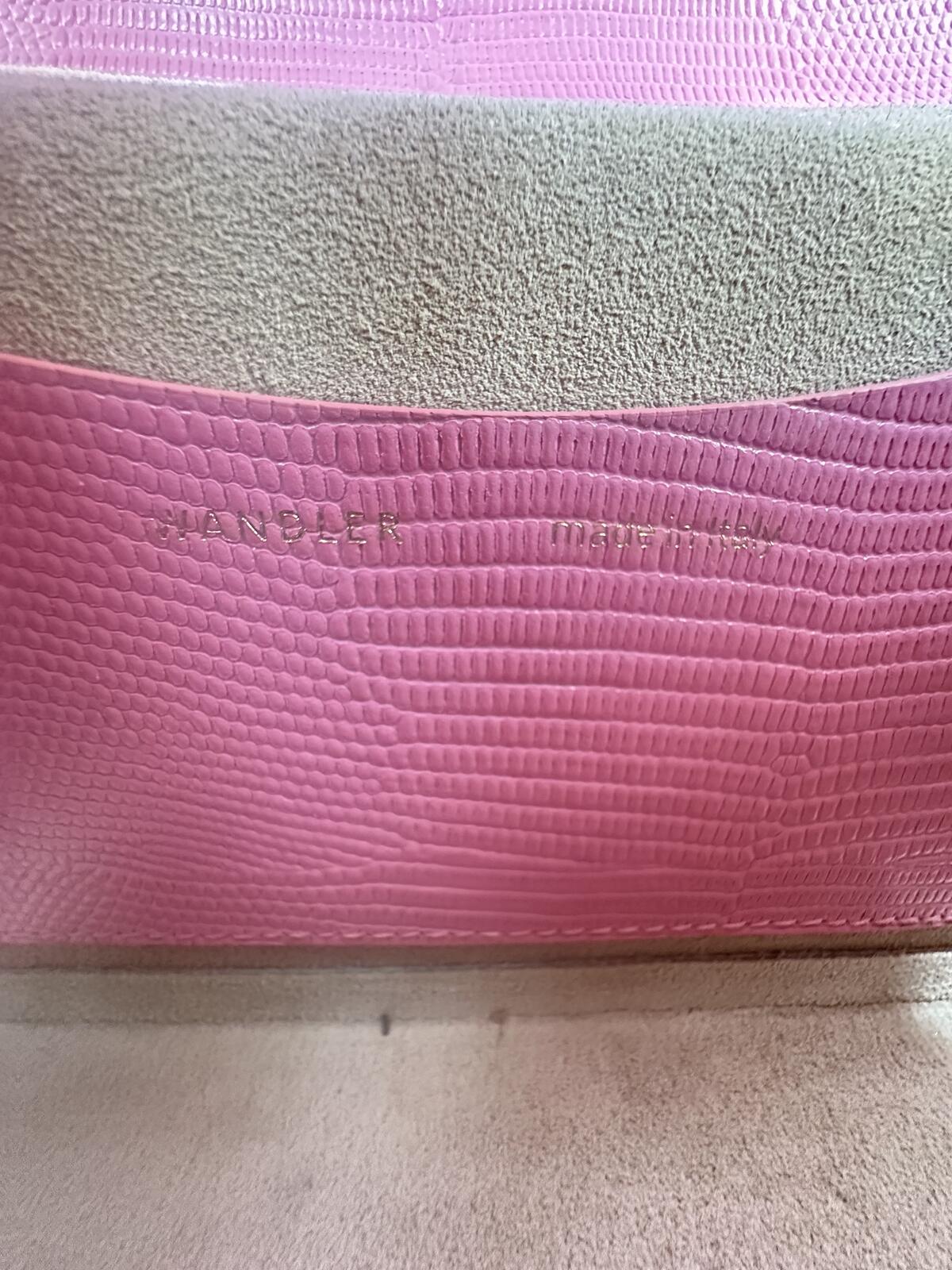Wandler Georgia Pink Lizard-Embossed Leather Shoulder Bag | NWT