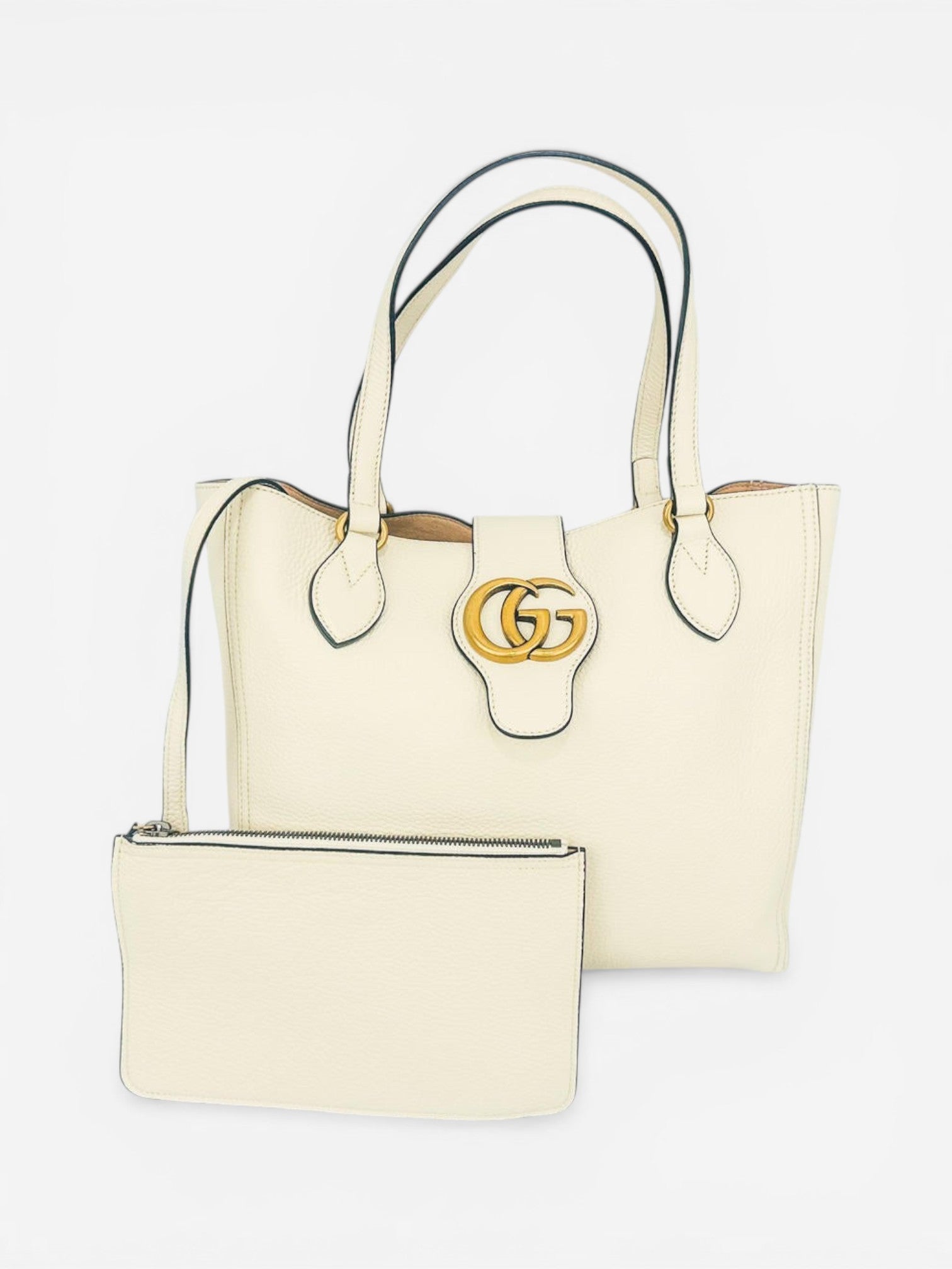 Gucci Dahlia Small Double G Tote – Mystic White Calfskin