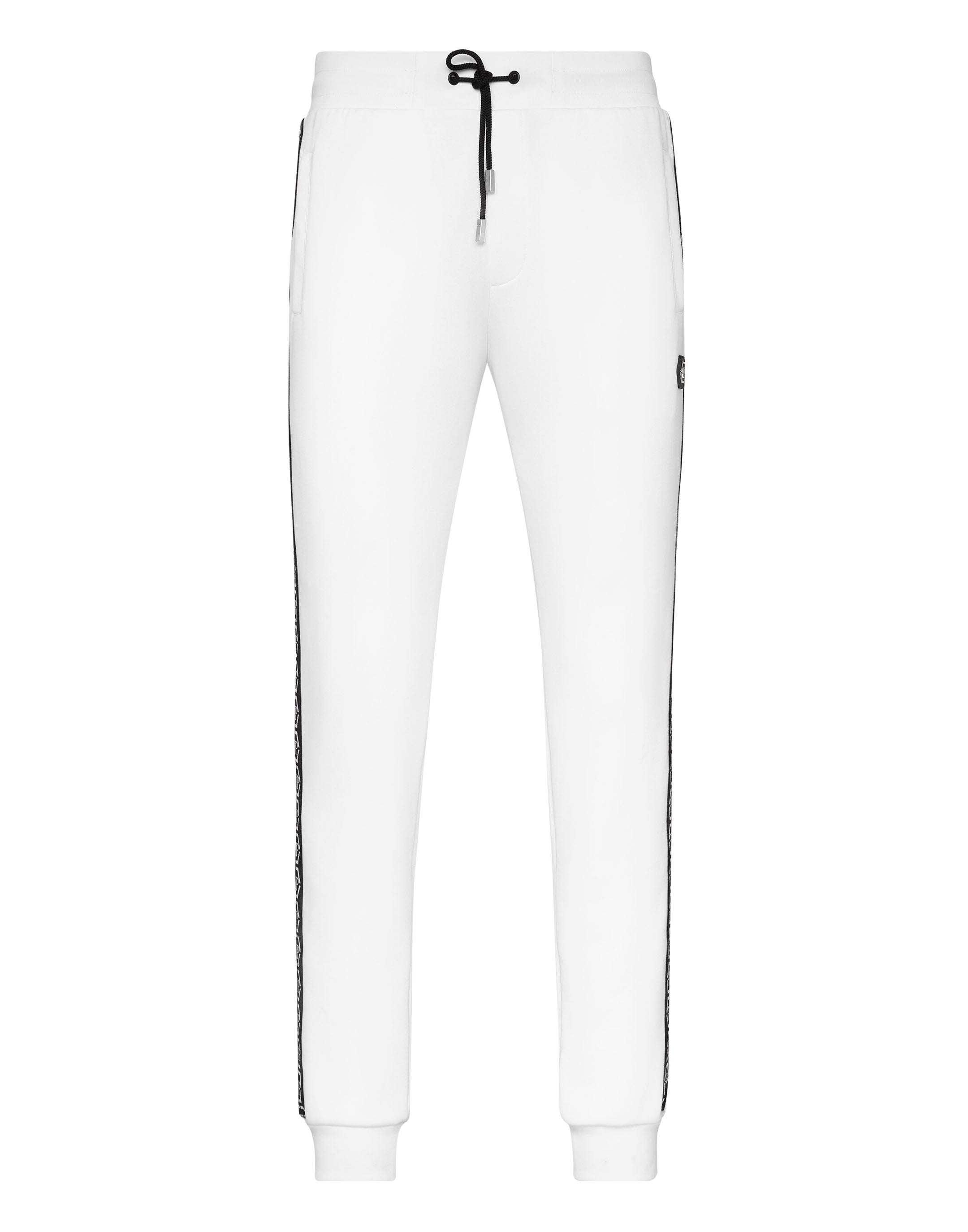 White Joggers with black on side