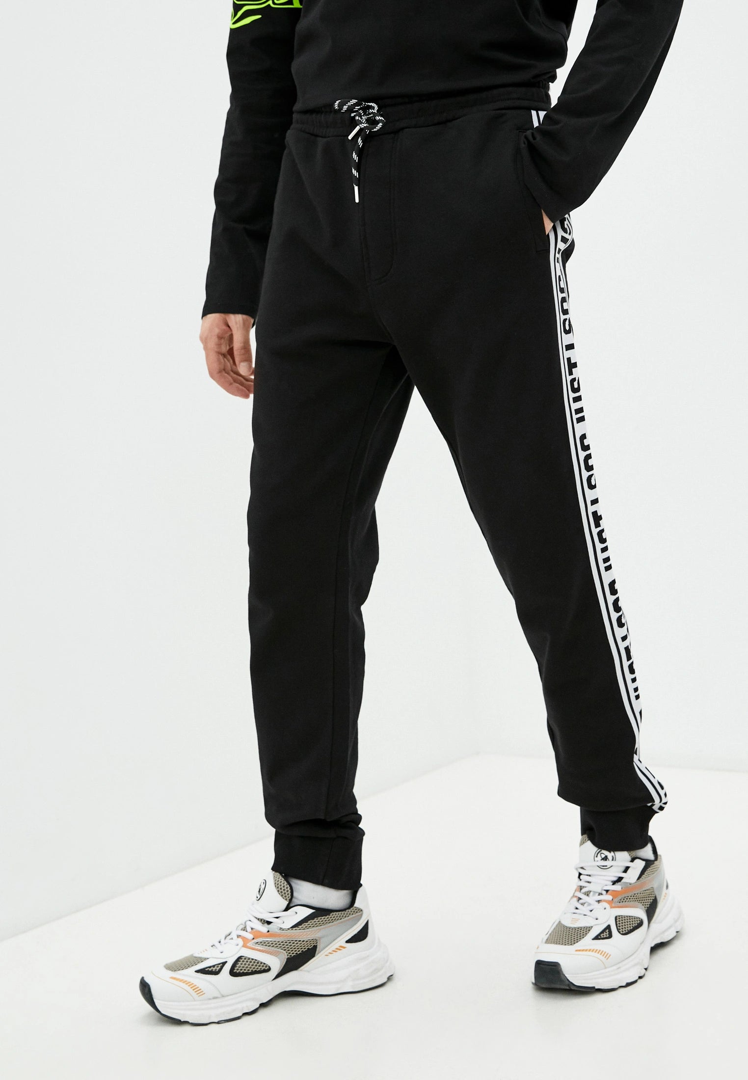 Black Jean With White Writing